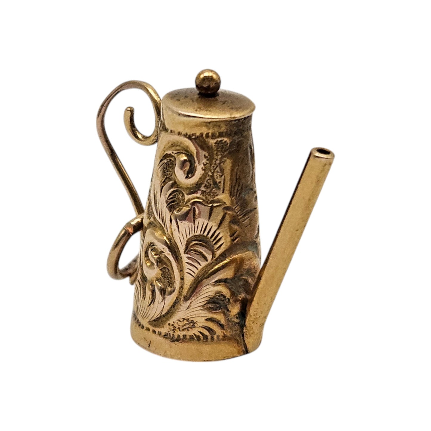 Antique 9ct Yellow Gold Coffee Pot Charm c.1900 L 1.5 cm 1.0 g.