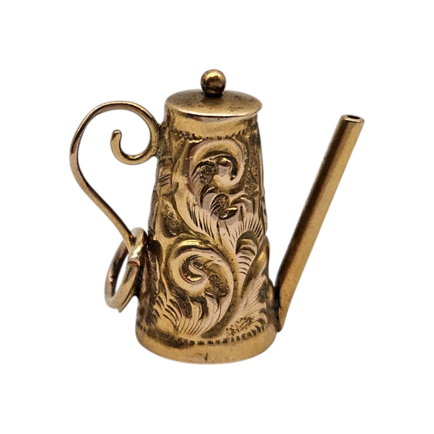 Antique 9ct Yellow Gold Coffee Pot Charm c.1900 L 1.5 cm 1.0 g.