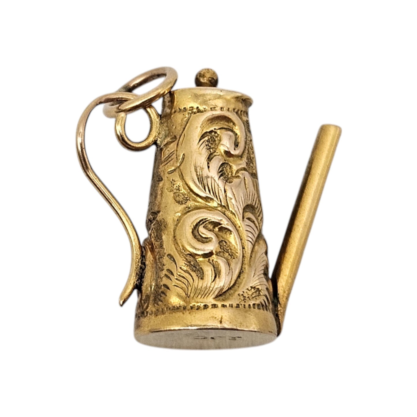 Antique 9ct Yellow Gold Coffee Pot Charm c.1900 L 1.5 cm 1.0 g.