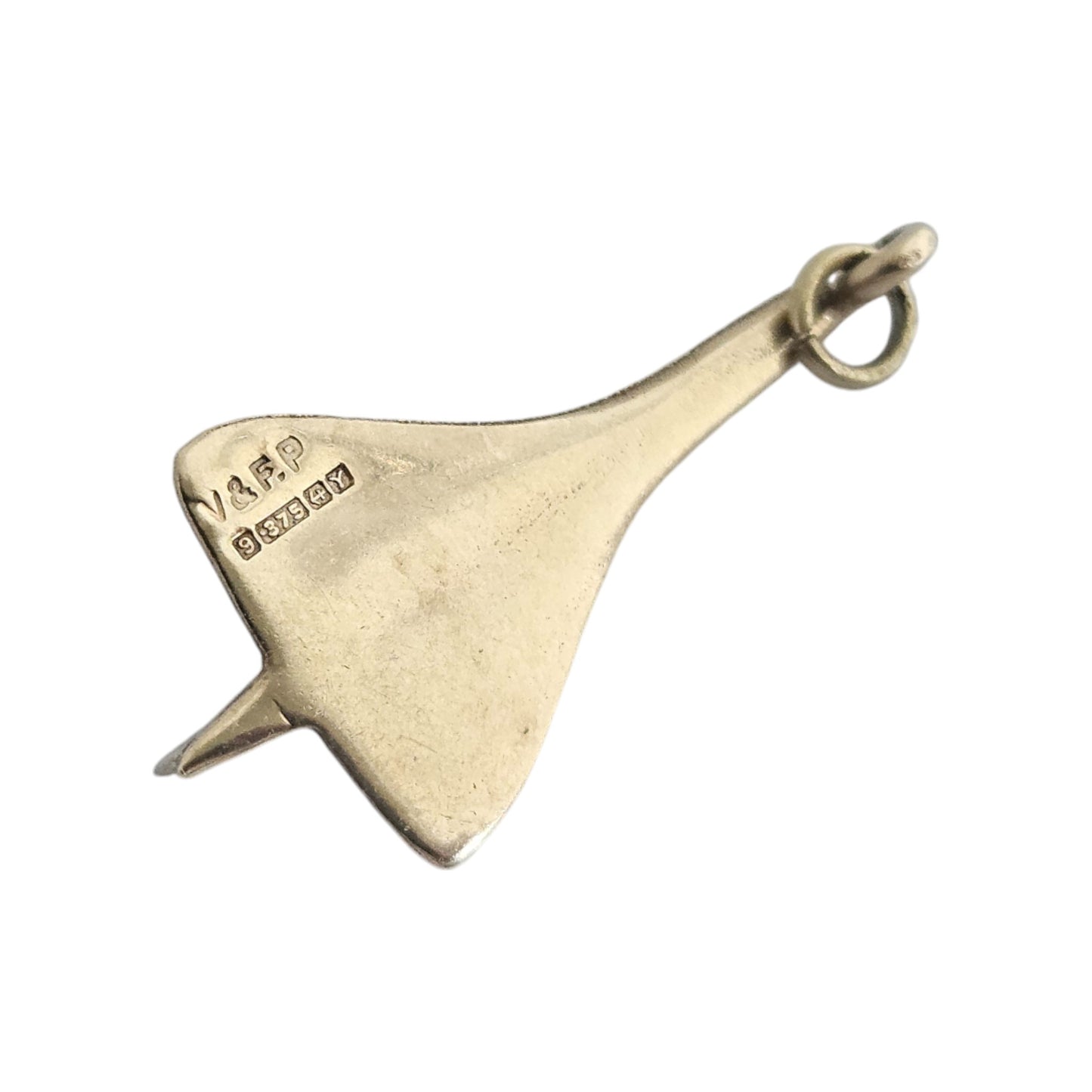 9ct 375 Yellow Gold Concorde Aeroplane Charm 1973 L 2.5 cm 1.5 g
