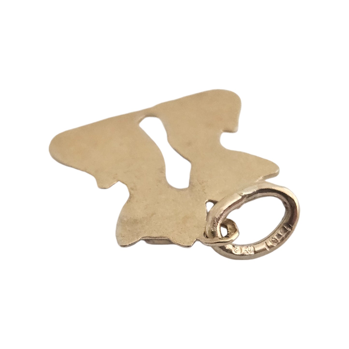 9ct 375 Yellow Gold Couple of Cats Sweetheart Charm 1985 L 1.4 cm 0.8 g