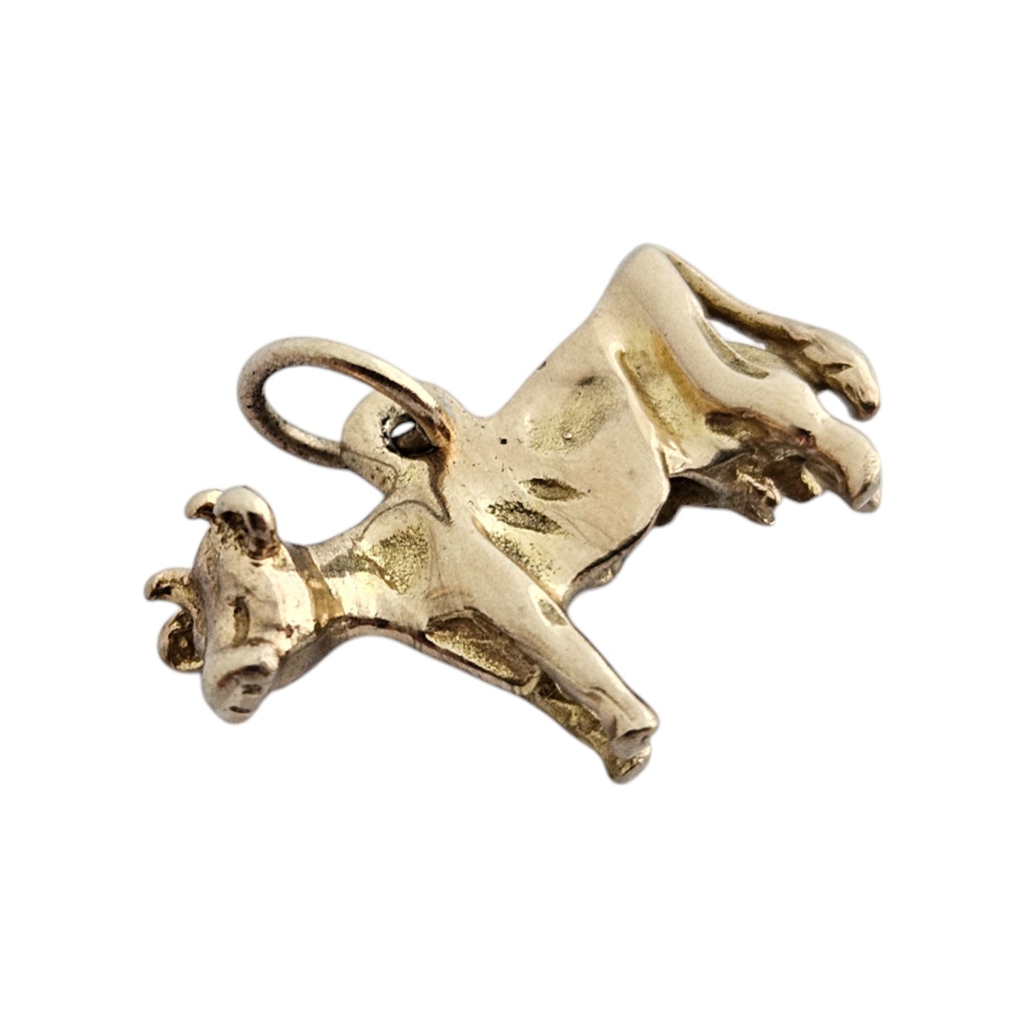 9ct 375 Yellow Gold Cow Charm 1985 L 1.7 cm 1.7 g.