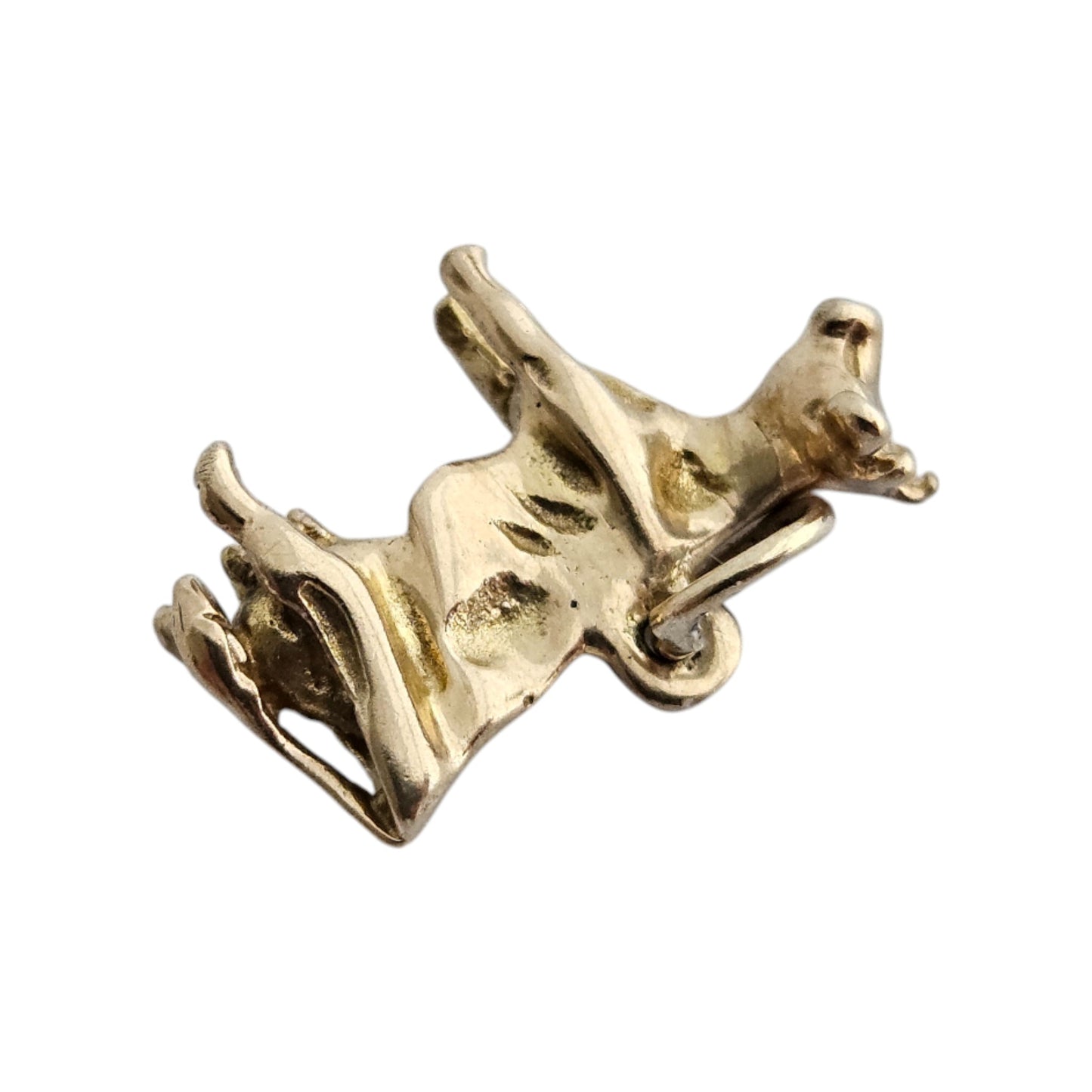 9ct 375 Yellow Gold Cow Charm 1985 L 1.7 cm 1.7 g.