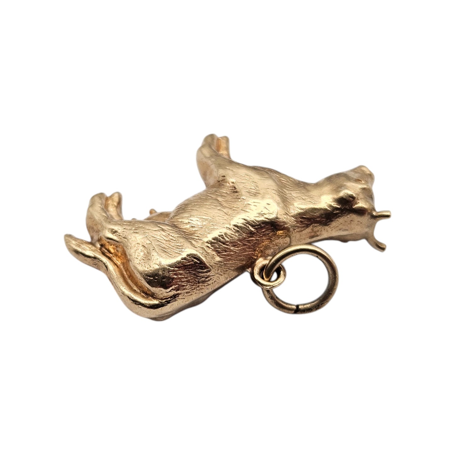Chester 9ct 375 Yellow Gold Cow Charm 1959 L 2.3 cm 1.3 g.