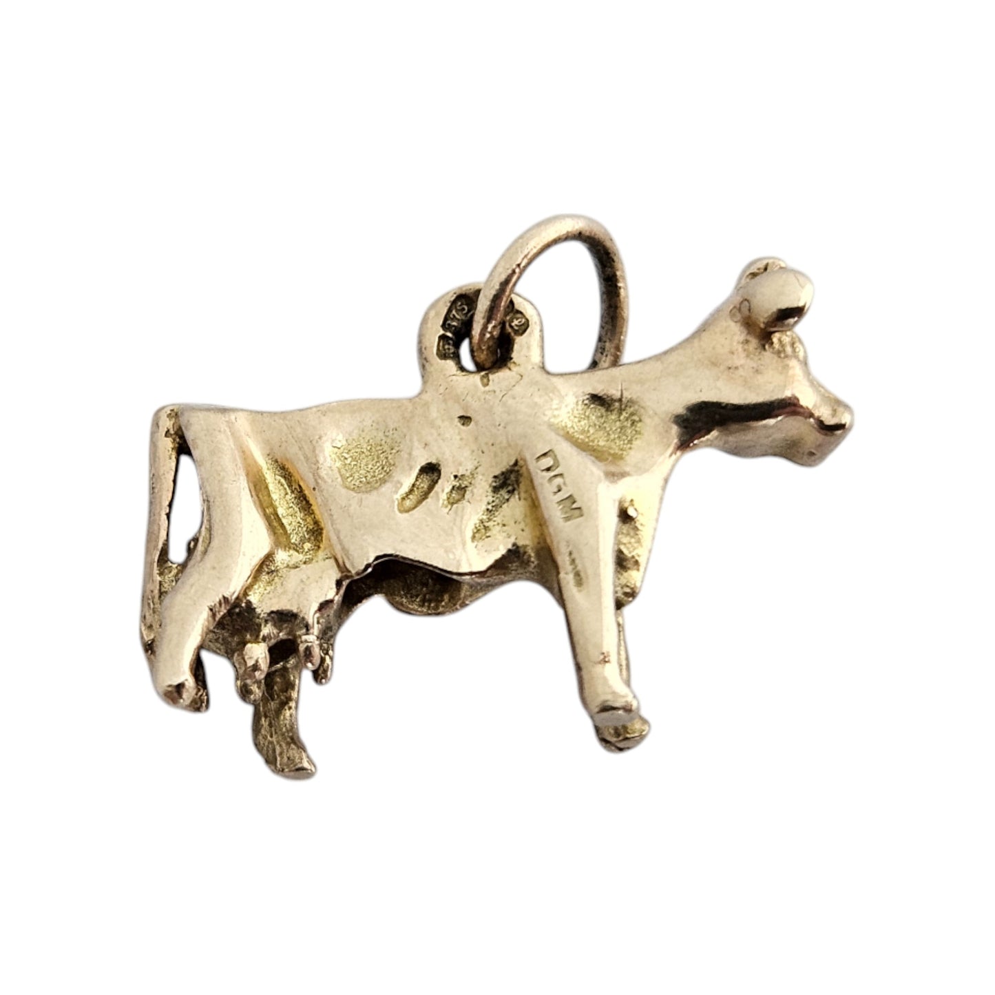 9ct 375 Yellow Gold Cow Charm 1985 L 1.7 cm 1.7 g.