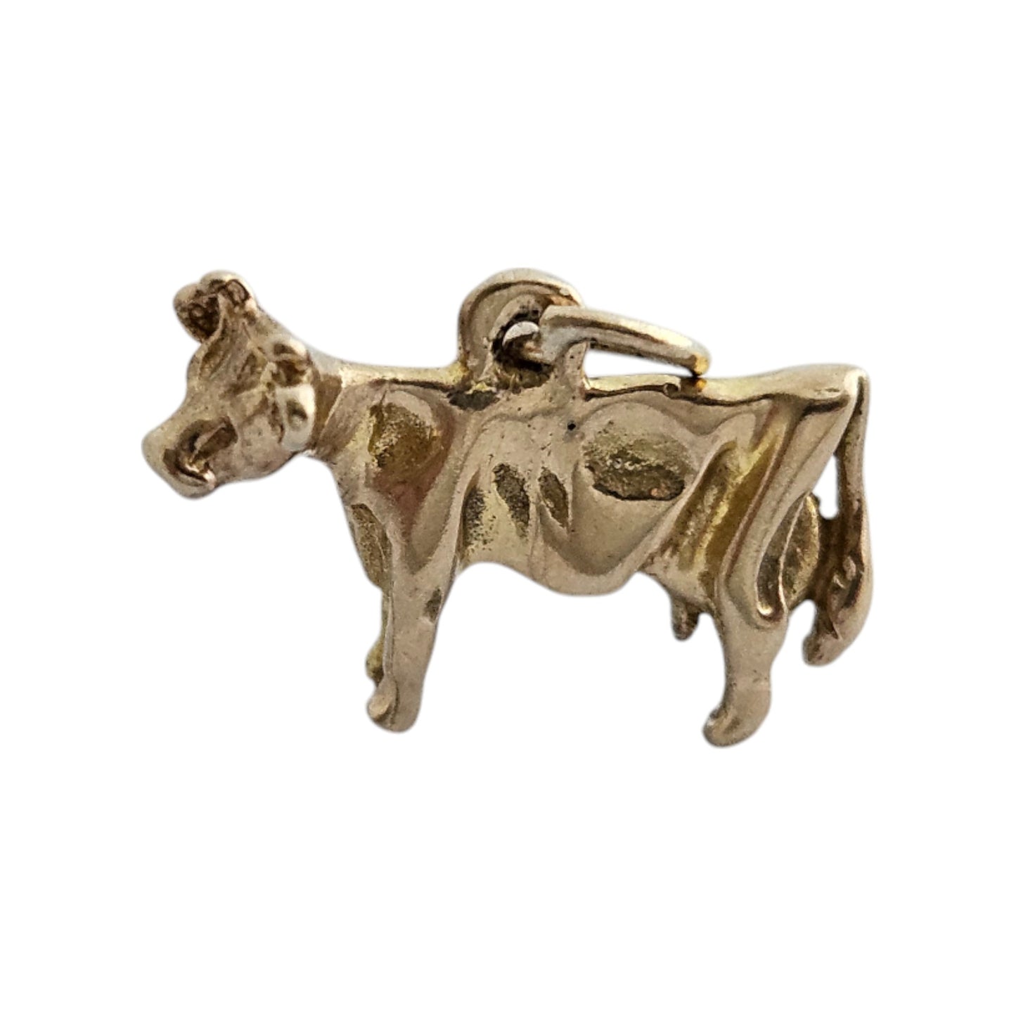 9ct 375 Yellow Gold Cow Charm 1985 L 1.7 cm 1.7 g.