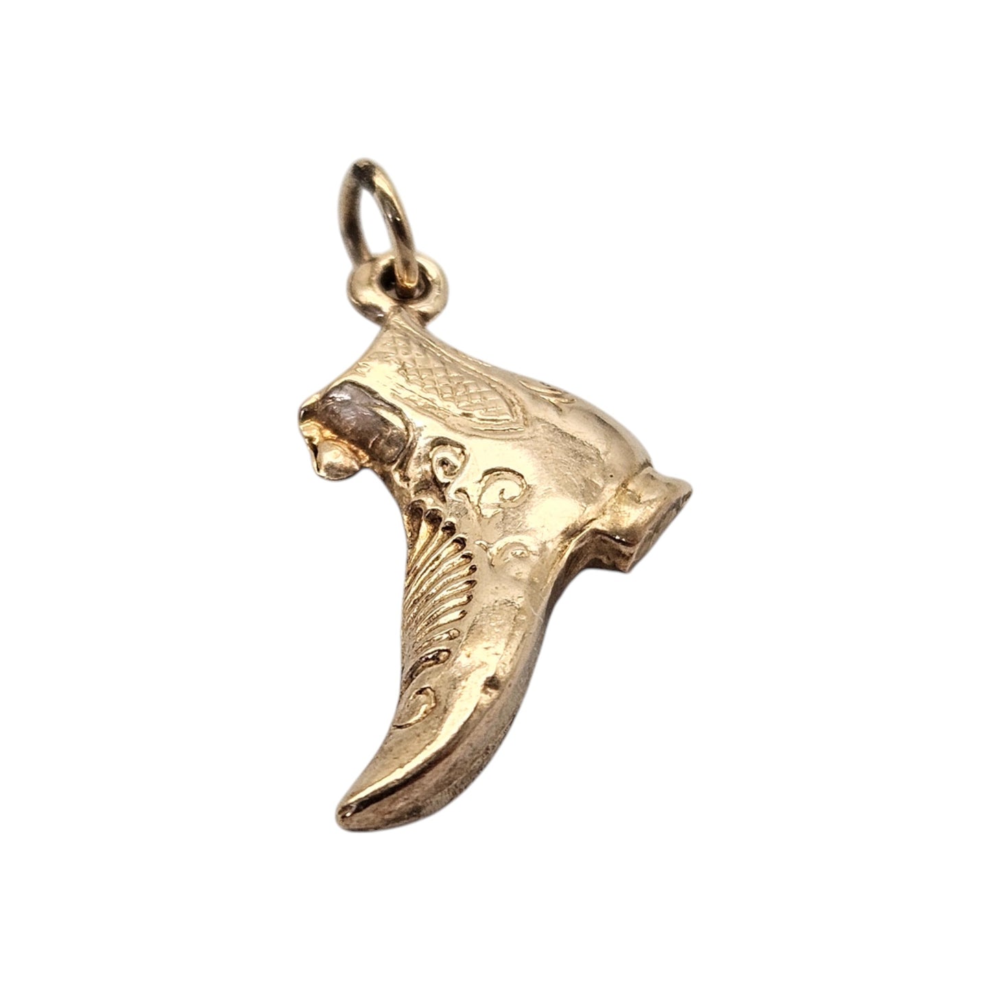 9ct 375 Yellow Gold Cowboy Boot Charm 1962 L 1.5 cm 0.4 g.