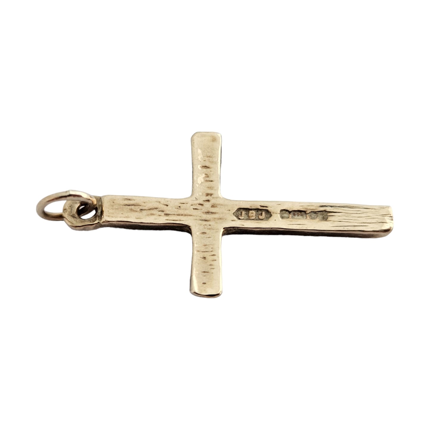 9ct 375 Yellow Gold Cross Charm 1996 L 2.3 cm 1.6 g