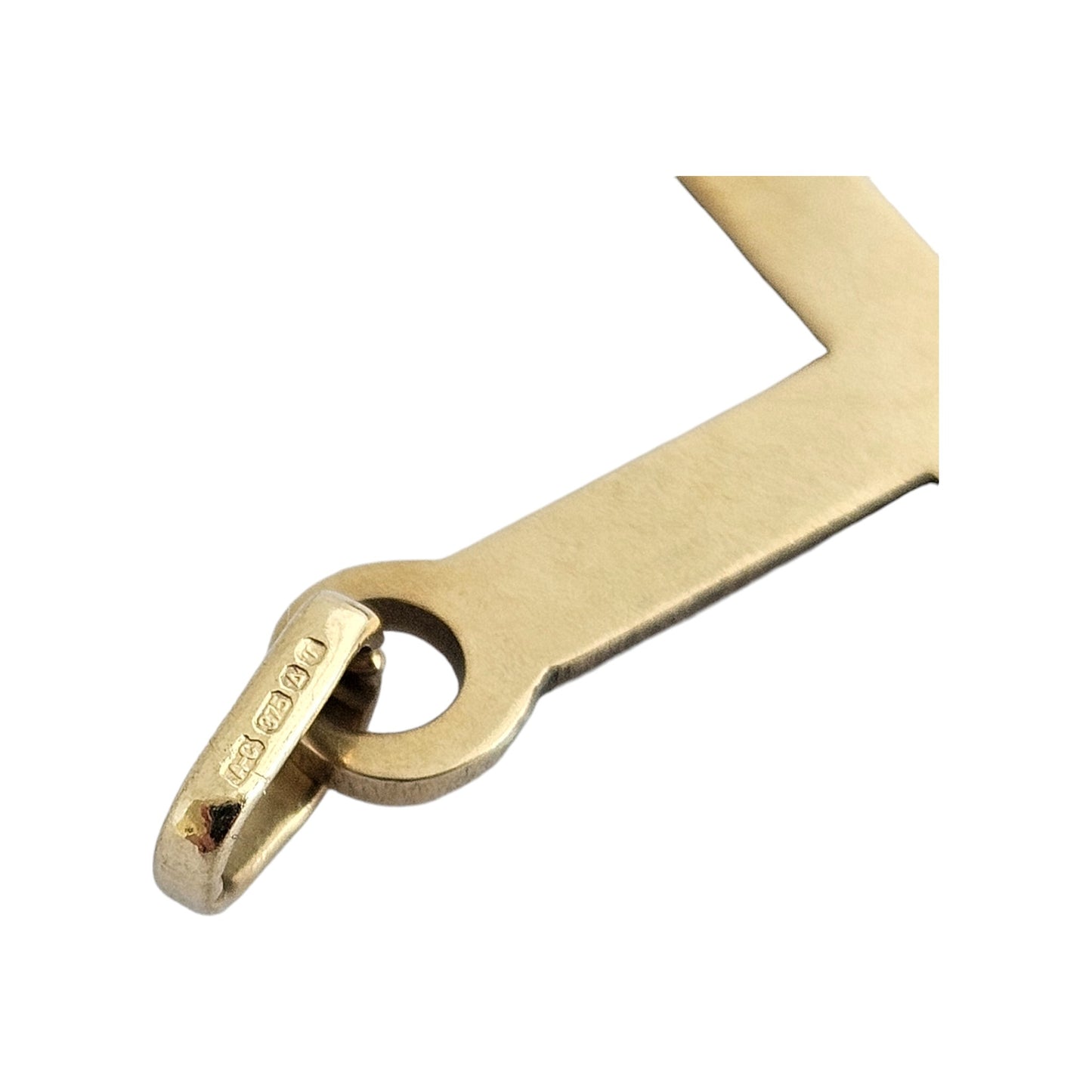 9ct 375 Yellow Gold Engraved Cross Pendant L 3.4 cm 1.7 g
