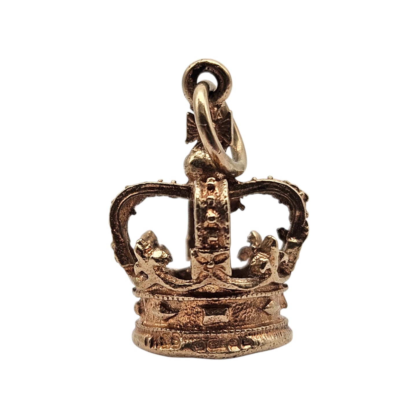 9ct 375 Yellow Gold Crown Charm 1978 L 1.4 cm 2.2 g.