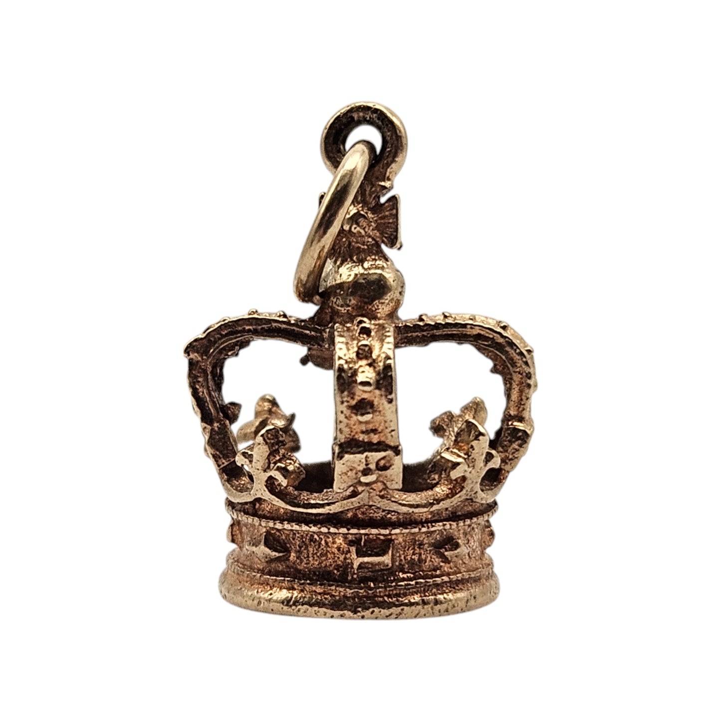 9ct 375 Yellow Gold Crown Charm 1978 L 1.4 cm 2.2 g.