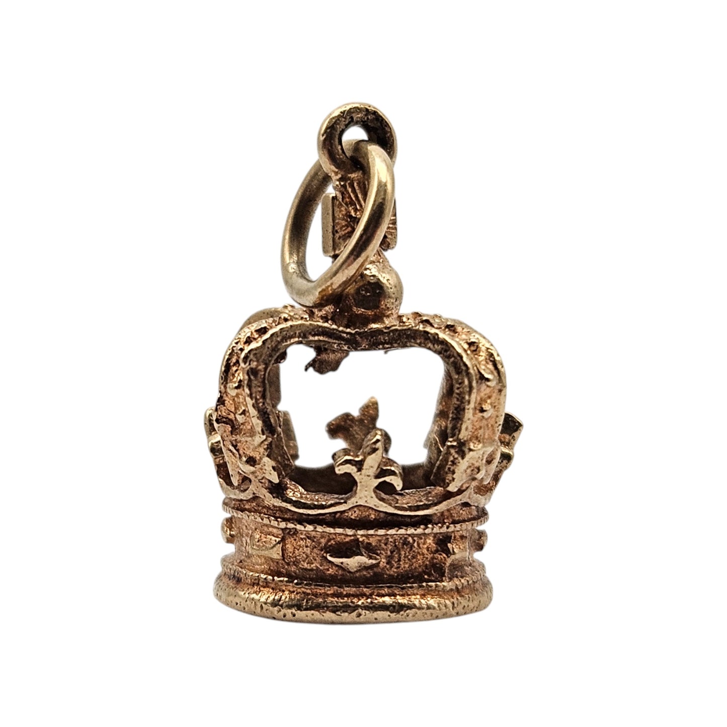 9ct 375 Yellow Gold Crown Charm 1978 L 1.4 cm 2.2 g.