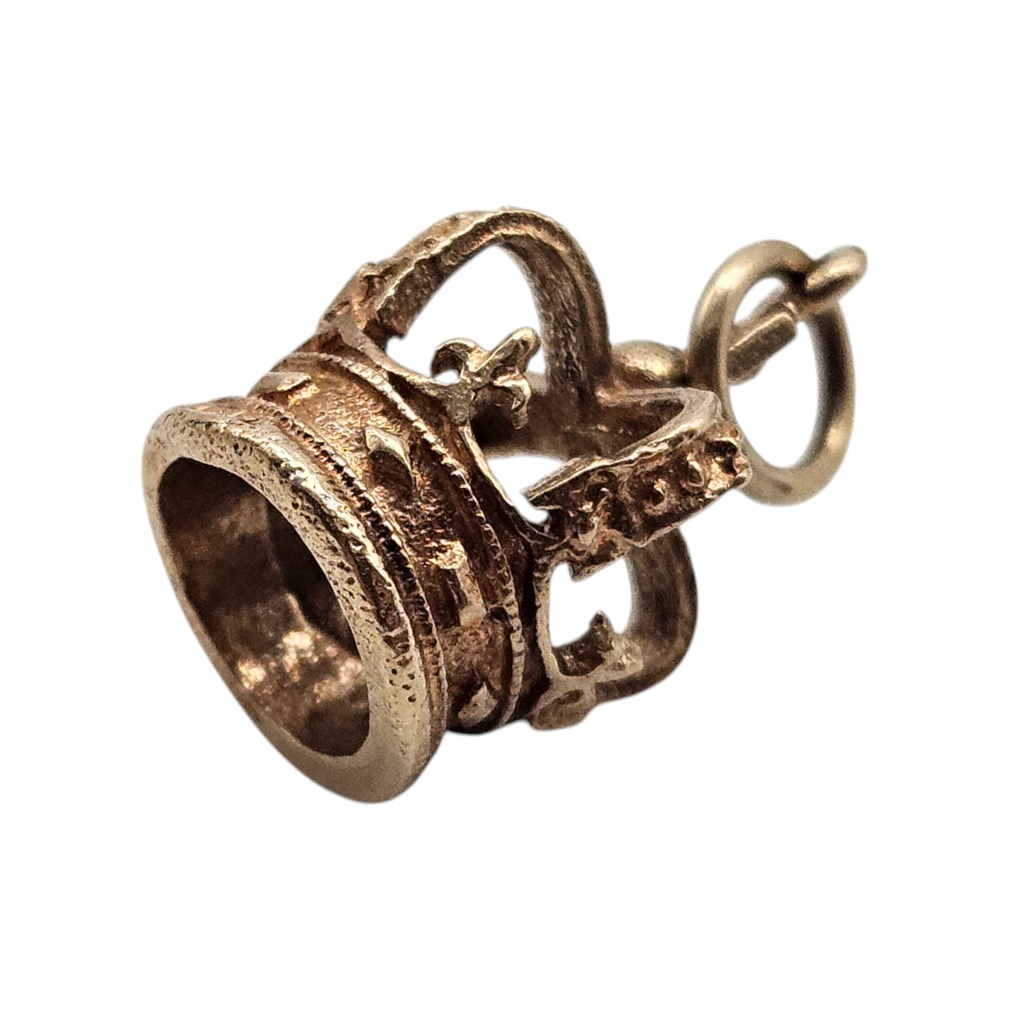 9ct 375 Yellow Gold Crown Charm 1978 L 1.4 cm 2.2 g.