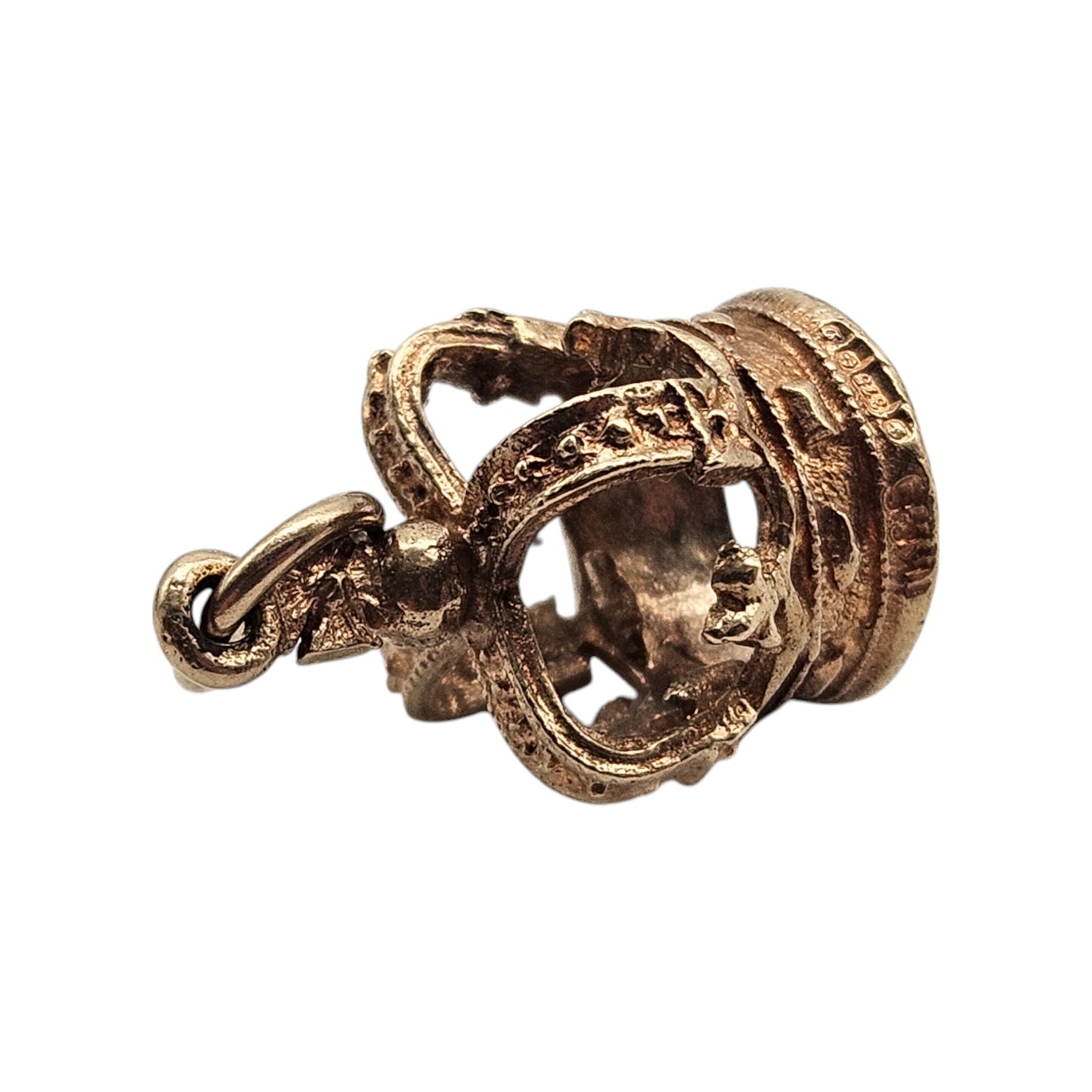 9ct 375 Yellow Gold Crown Charm 1978 L 1.4 cm 2.2 g.