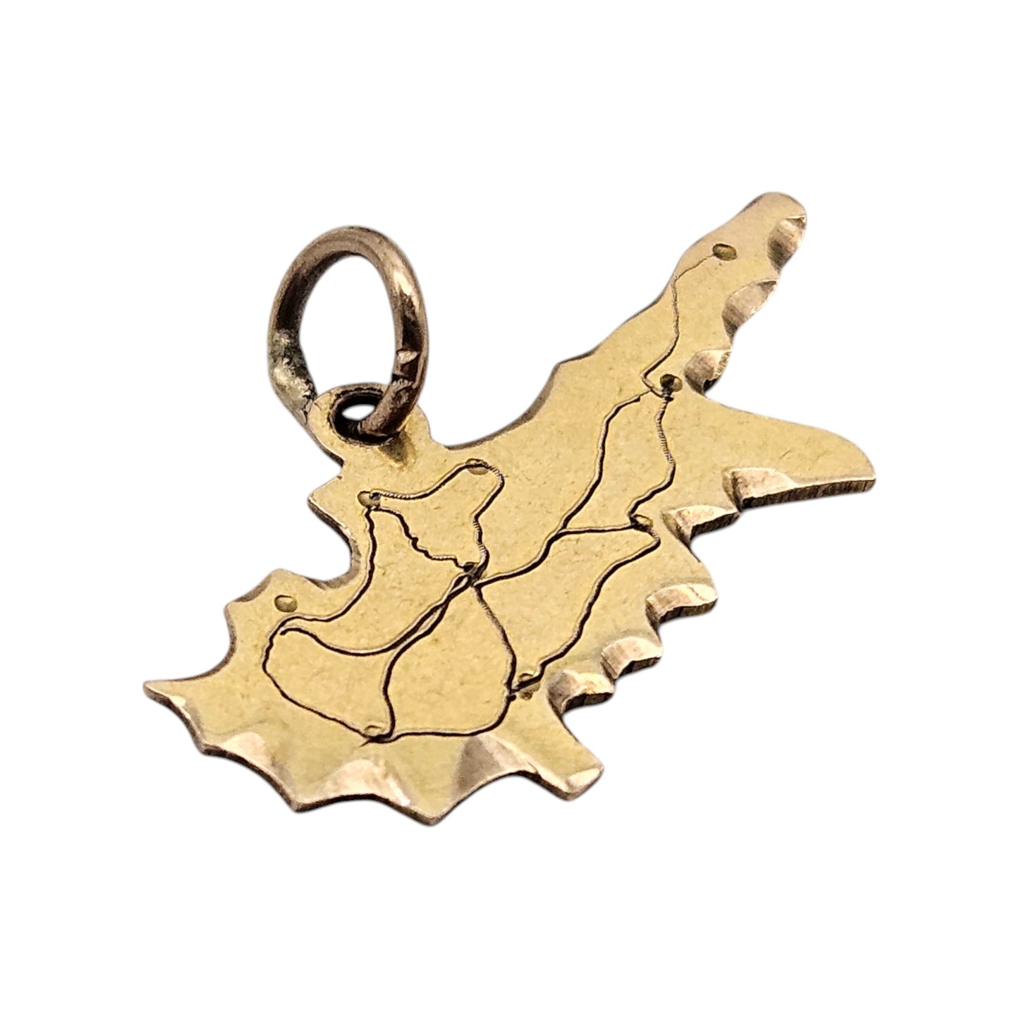 9ct Yellow Gold Cyprus Charm L 2.3 cm 1.1 g.