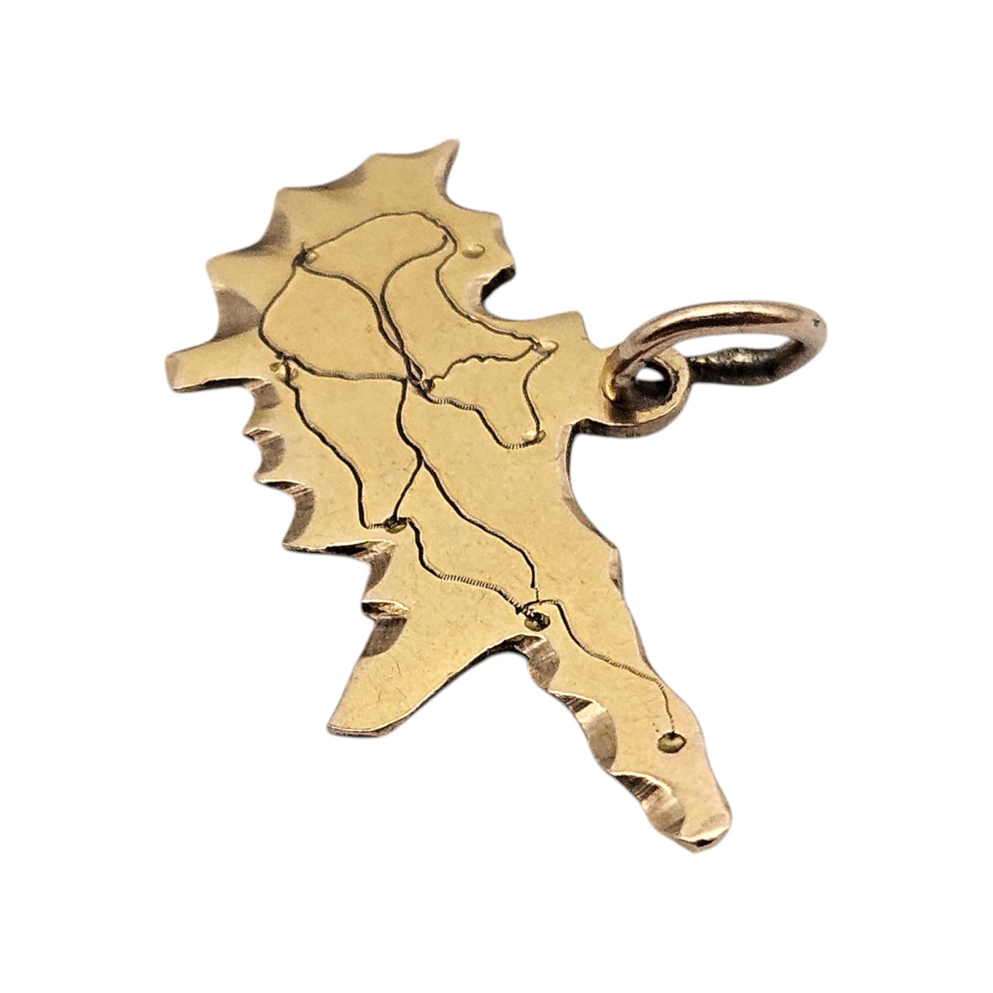 9ct Yellow Gold Cyprus Charm L 2.3 cm 1.1 g.