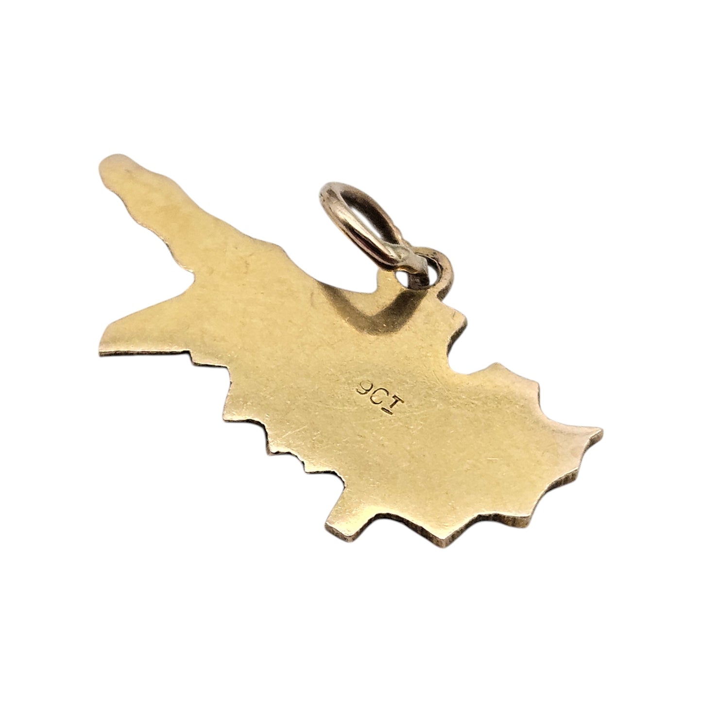 9ct Yellow Gold Cyprus Charm L 2.3 cm 1.1 g.