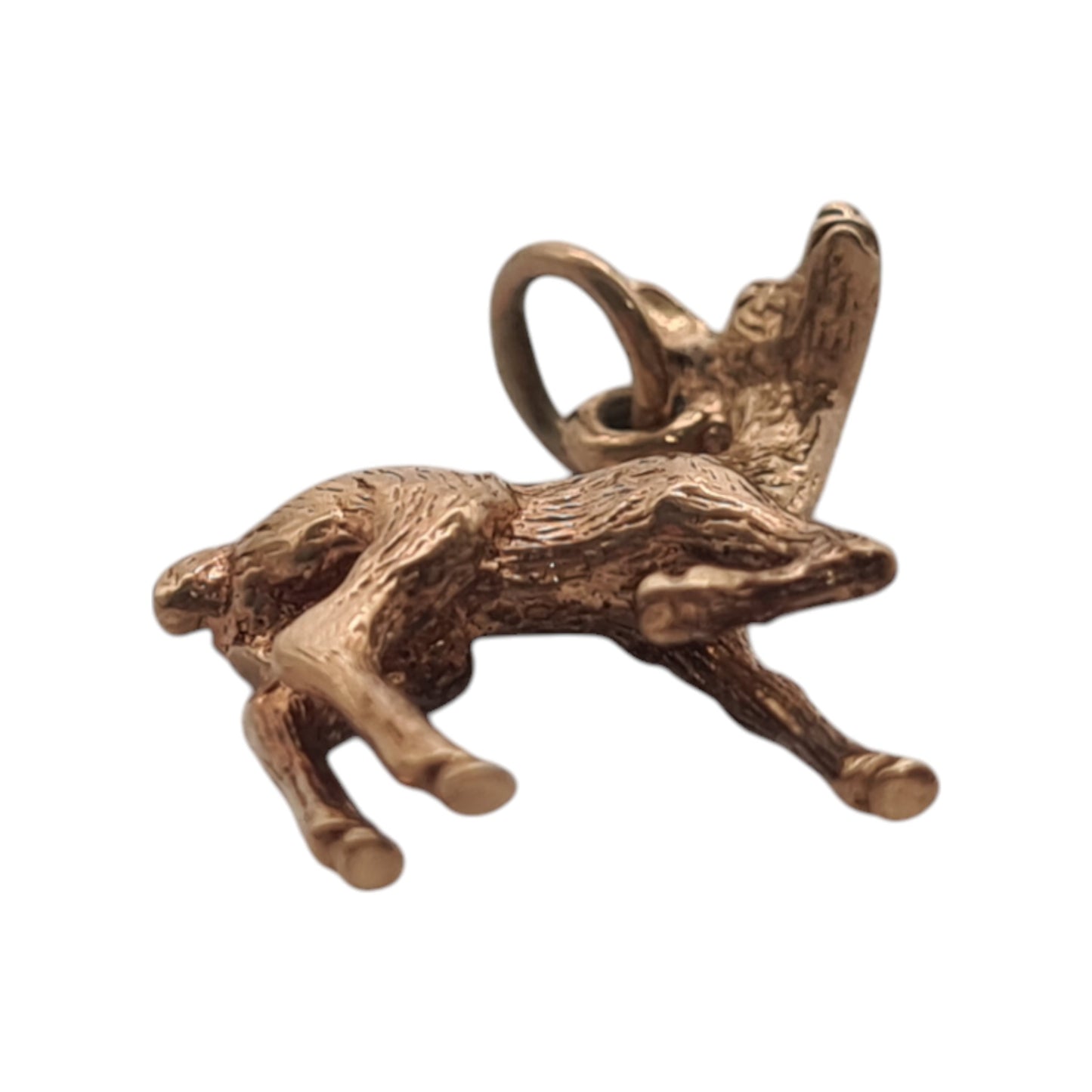 9ct 375 Yellow Gold Deer Bambi Charm 1978 L 2.2 cm 3.5 g.