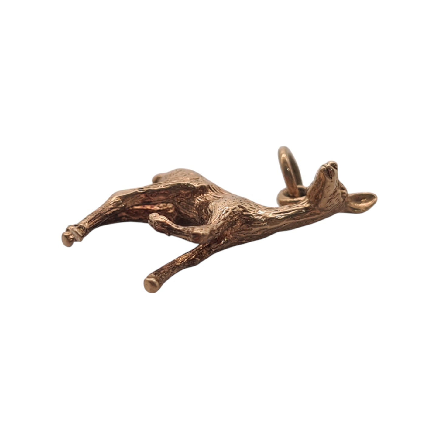 9ct 375 Yellow Gold Deer Bambi Charm 1978 L 2.2 cm 3.5 g.