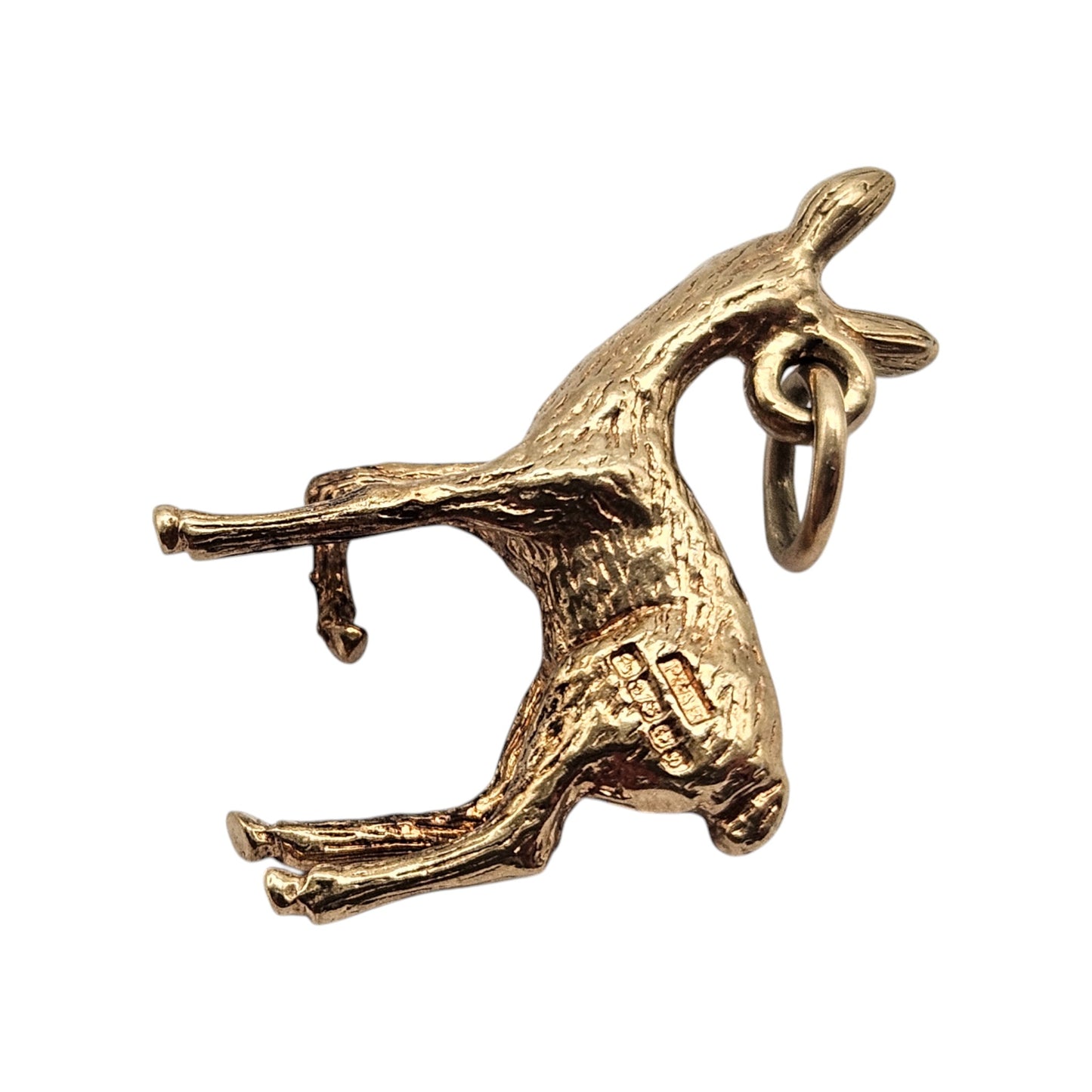 9ct 375 Yellow Gold Deer Bambi Charm 1978 L 2.2 cm 3.5 g.
