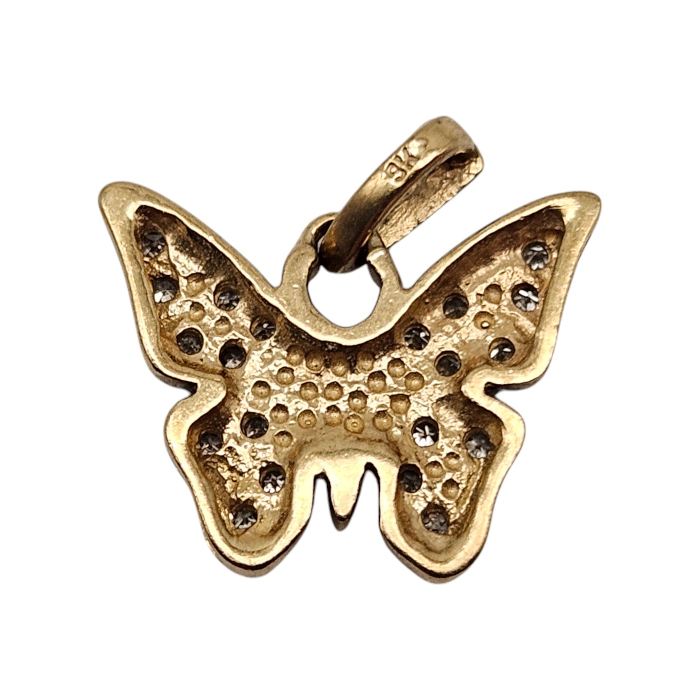 9ct Yellow Gold Butterfly Pendant With Diamonds L 1.4 cm 1.0 g.