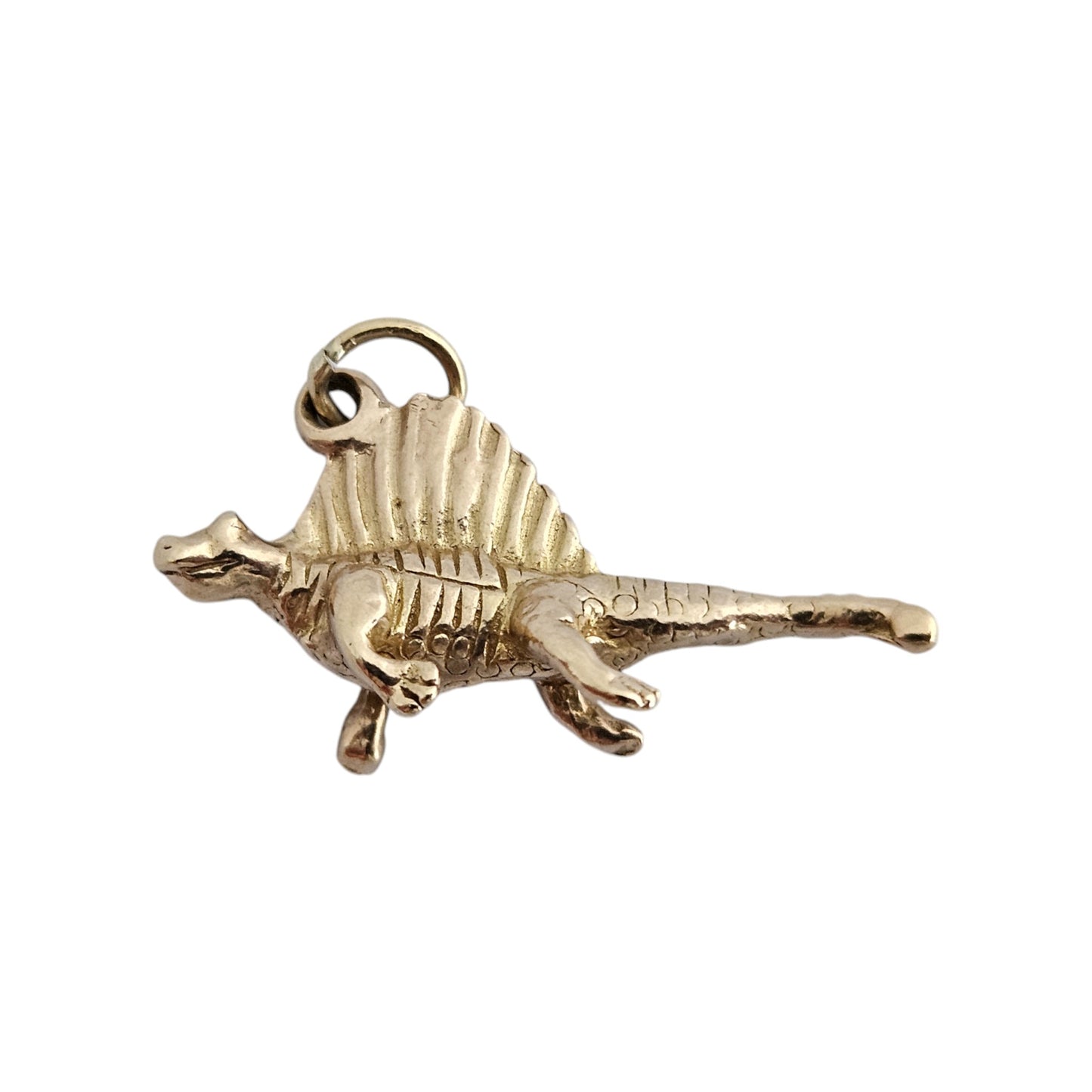 9ct 375 Yellow Gold Dimetrodon Dinosaur Charm 1959 L 2.5 cm 2.4 g.