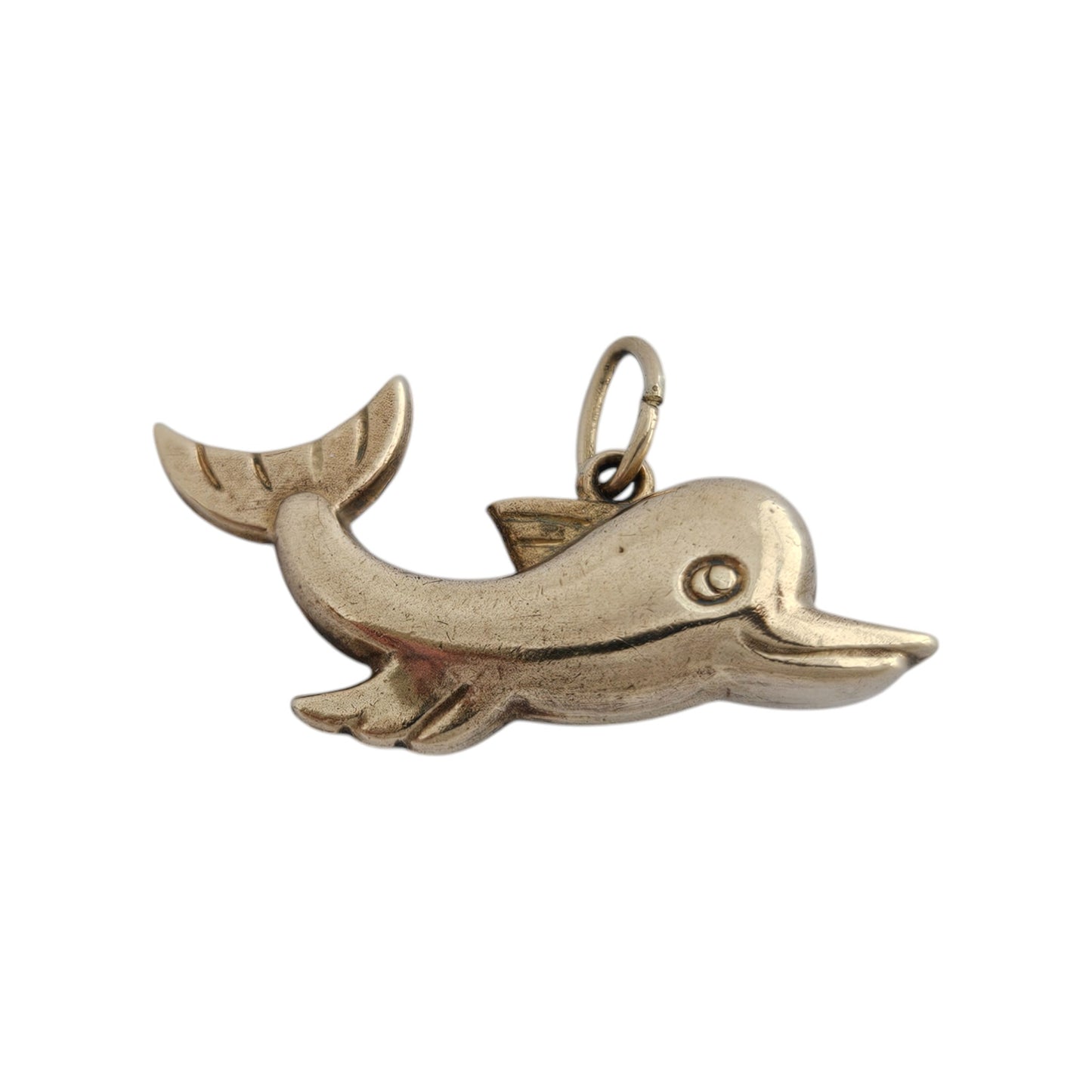 9ct 375 Yellow Gold Dolphin Charm 1970 L 2.8 cm 1.3 g.