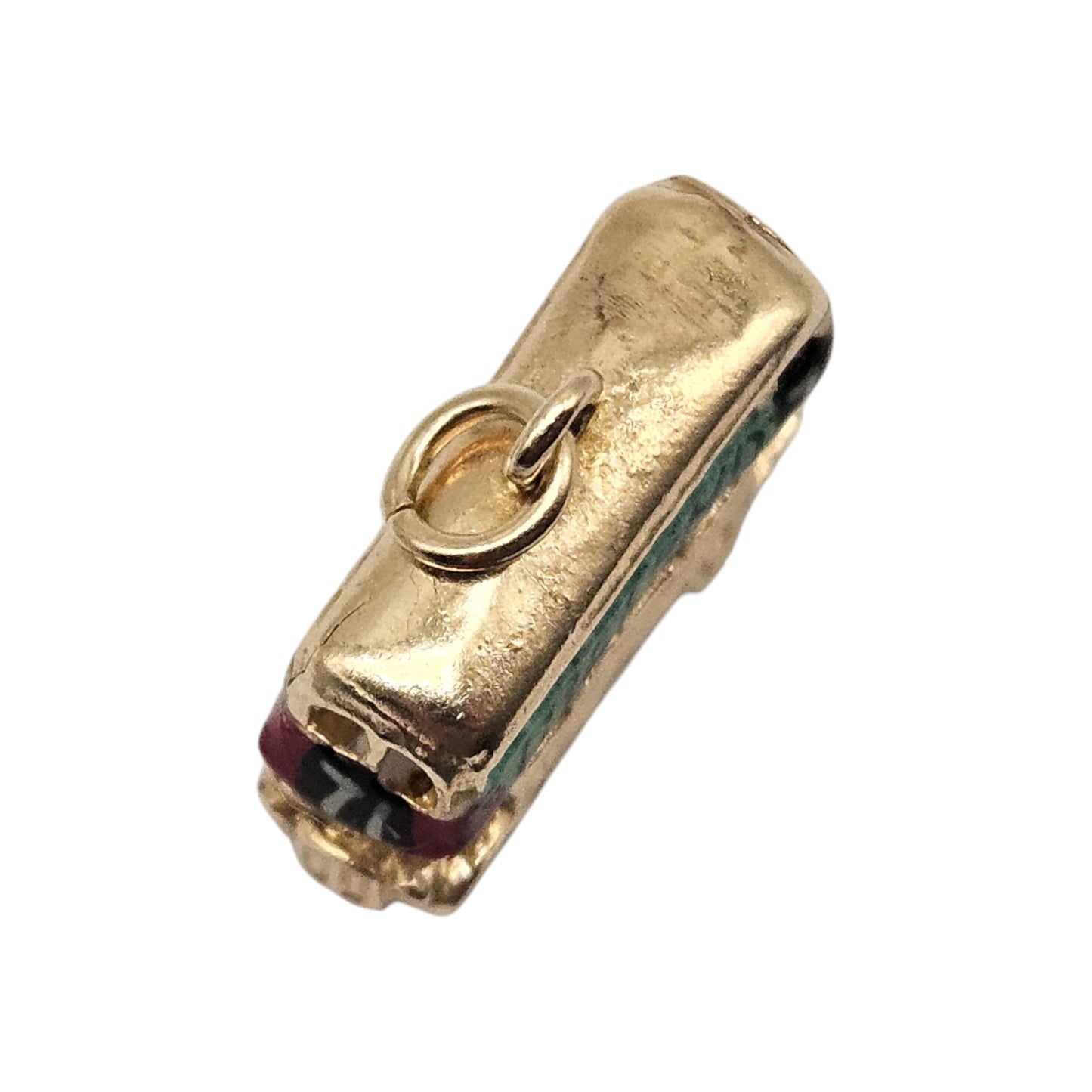 9ct 375 Yellow Gold Double Decker Bus Charm 1978 L 1.8 cm 2.8 g.