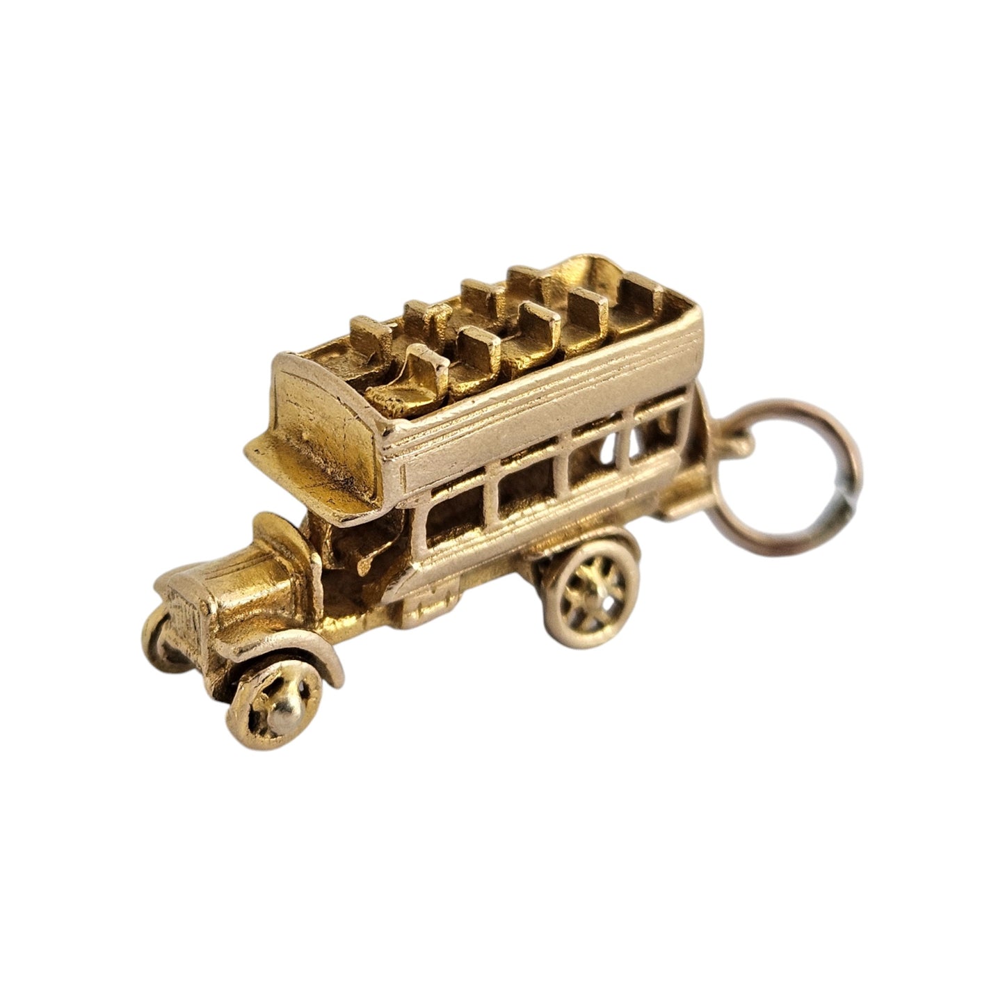 Georg Jensen 9ct 375 Yellow Gold Vintage Double Decker Bus 1960 L 2.5 cm 6.8 g
