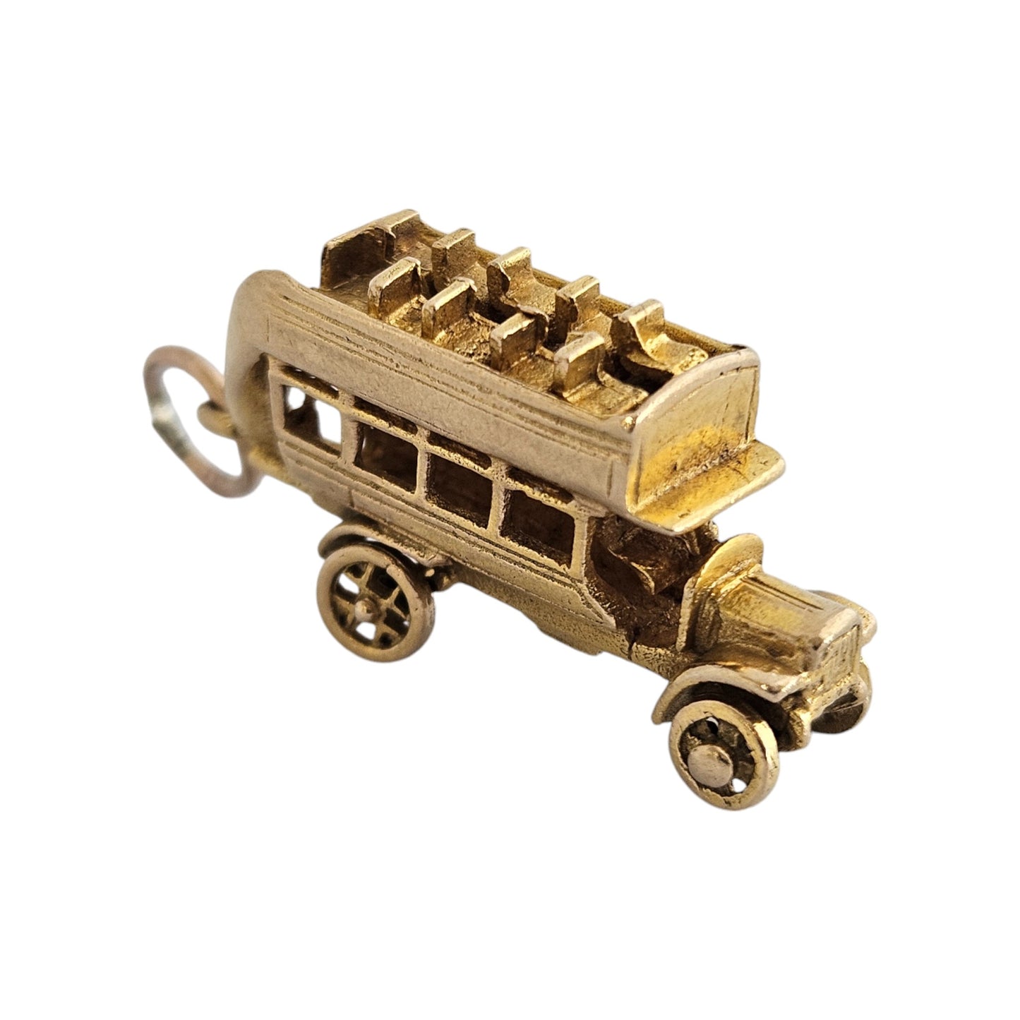 Georg Jensen 9ct 375 Yellow Gold Vintage Double Decker Bus 1960 L 2.5 cm 6.8 g