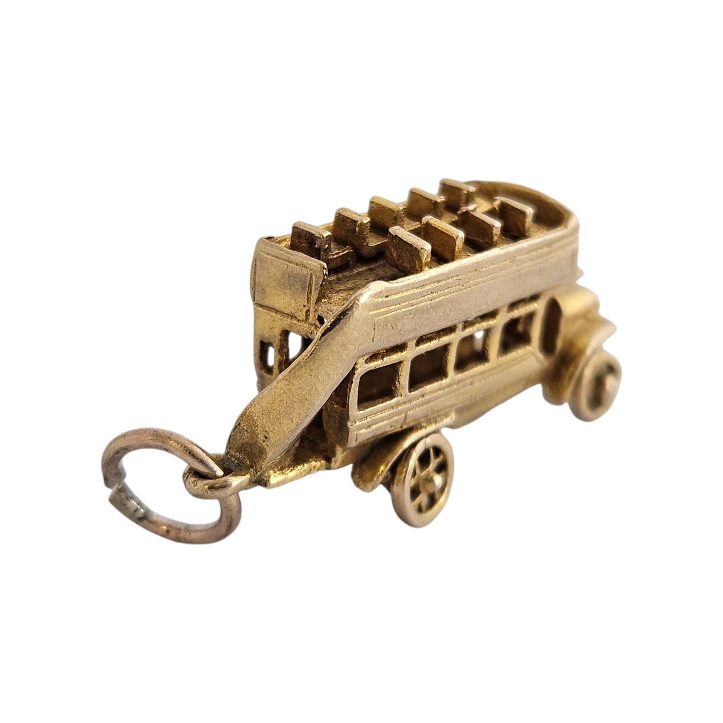 Georg Jensen 9ct 375 Yellow Gold Vintage Double Decker Bus 1960 L 2.5 cm 6.8 g