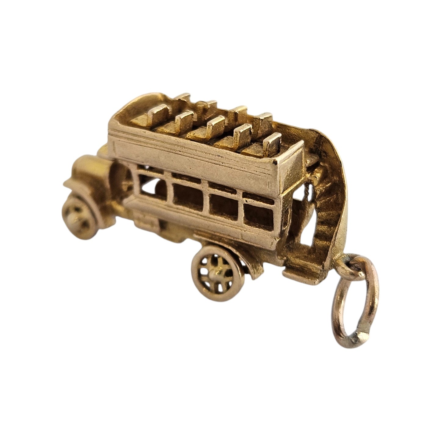Georg Jensen 9ct 375 Yellow Gold Vintage Double Decker Bus 1960 L 2.5 cm 6.8 g