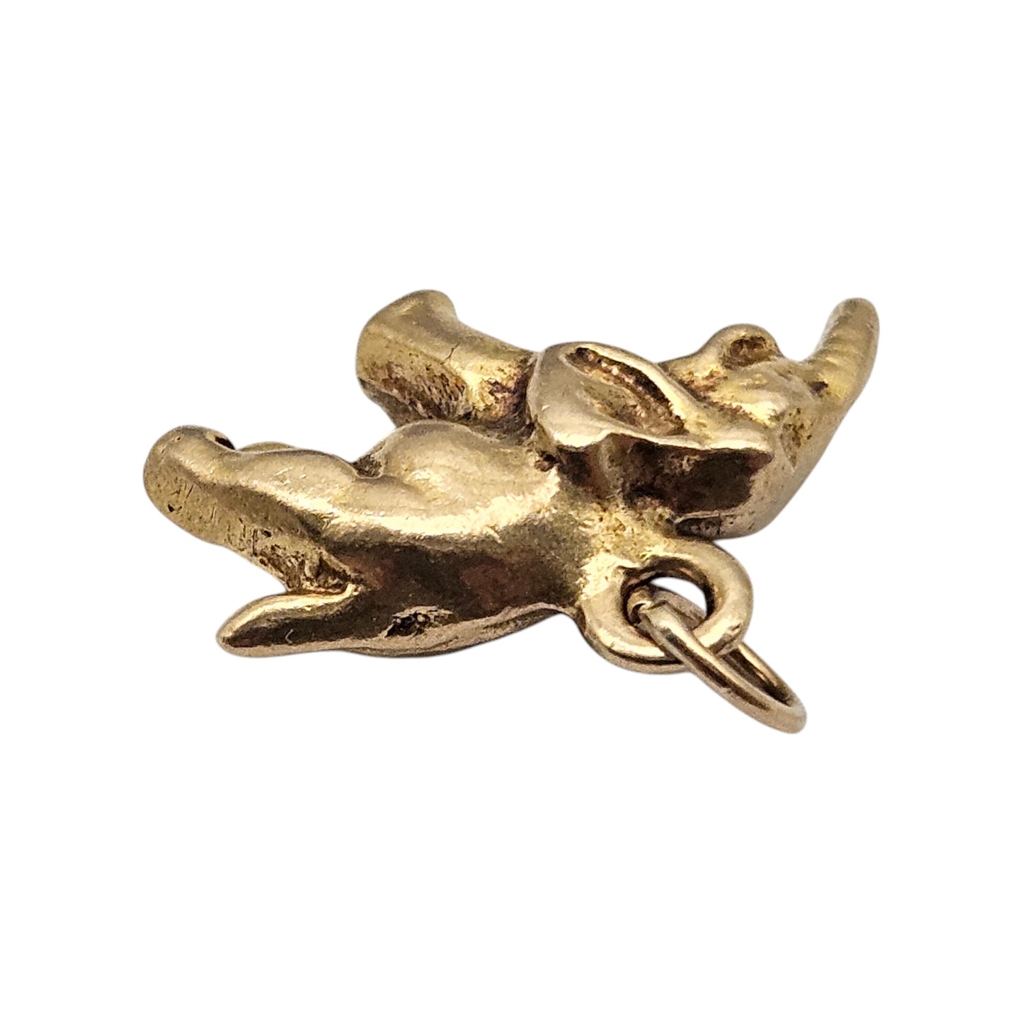 9ct 375 Cast Yellow Gold Elephant Charm 1948 L 1.8 cm 3.1 g.