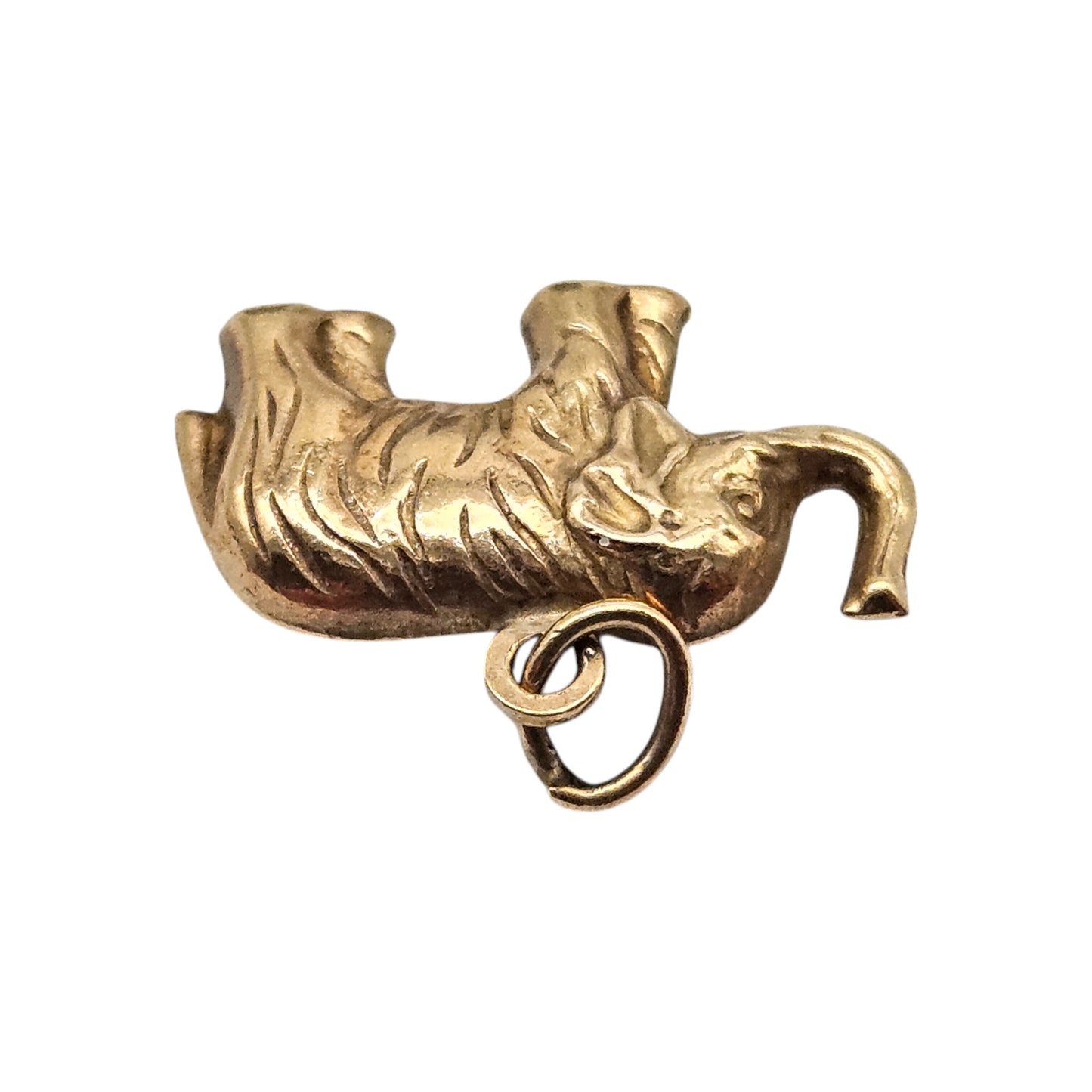9ct Yellow Gold Elephant Charm c.1970's L 1.6 cm 0.9 g.