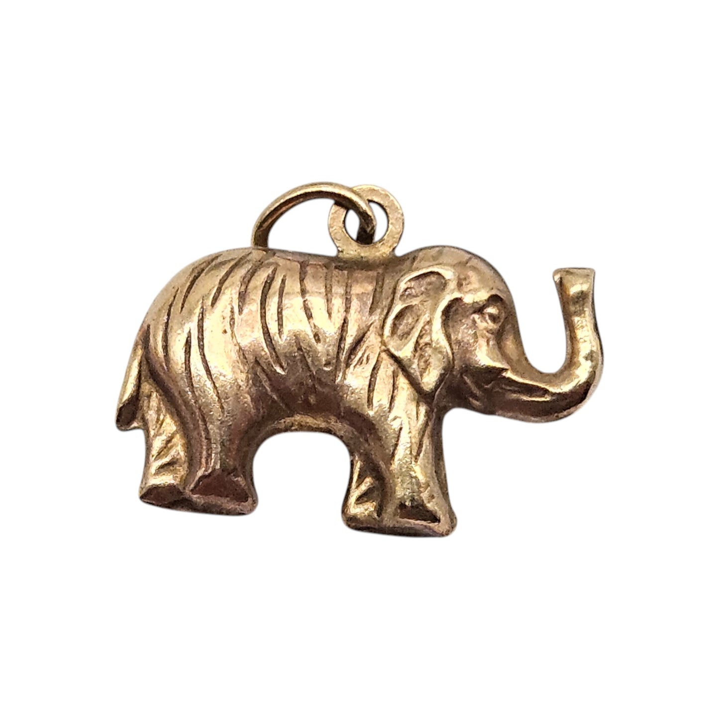 9ct Yellow Gold Elephant Charm c.1970's L 1.6 cm 0.9 g.