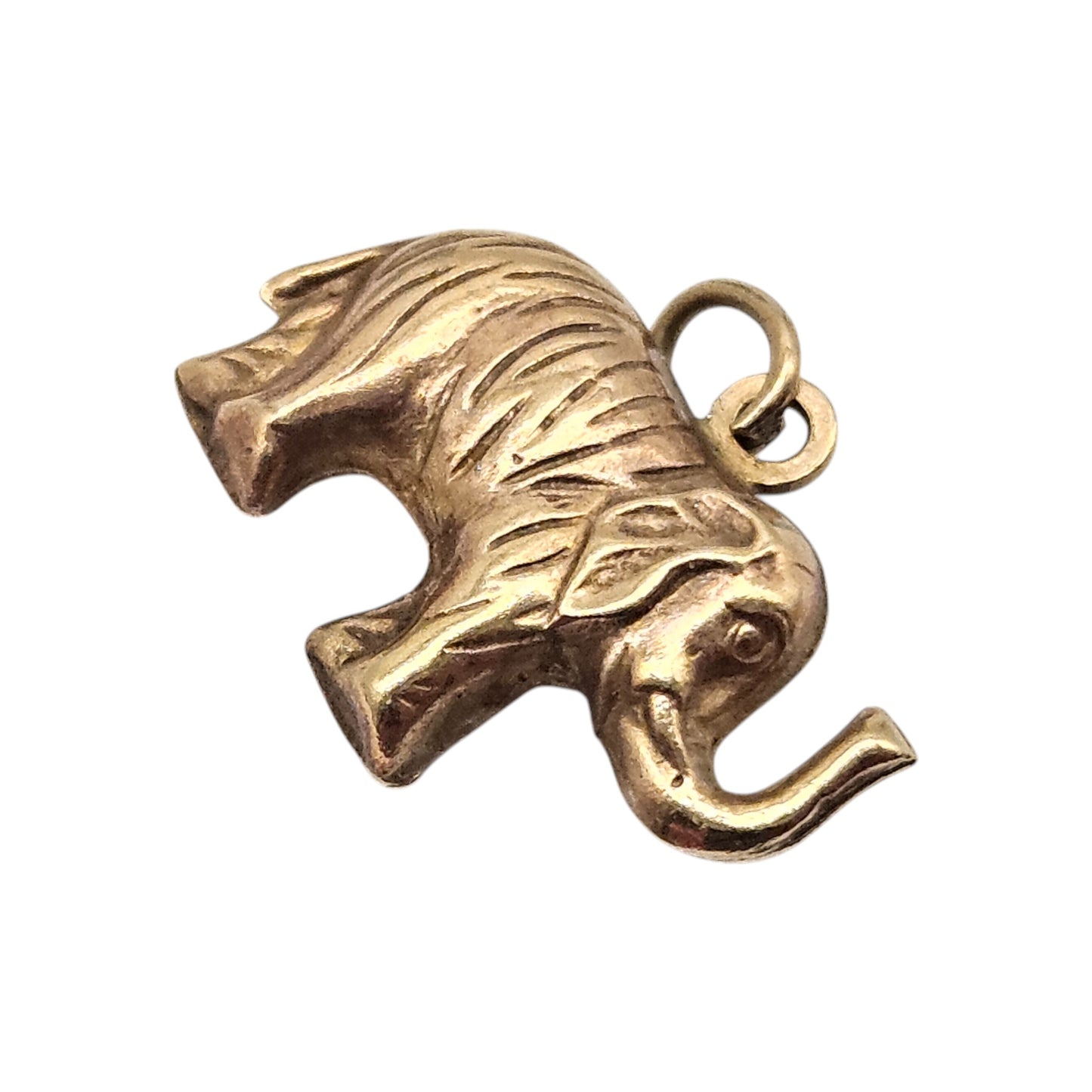 9ct Yellow Gold Elephant Charm c.1970's L 1.6 cm 0.9 g.