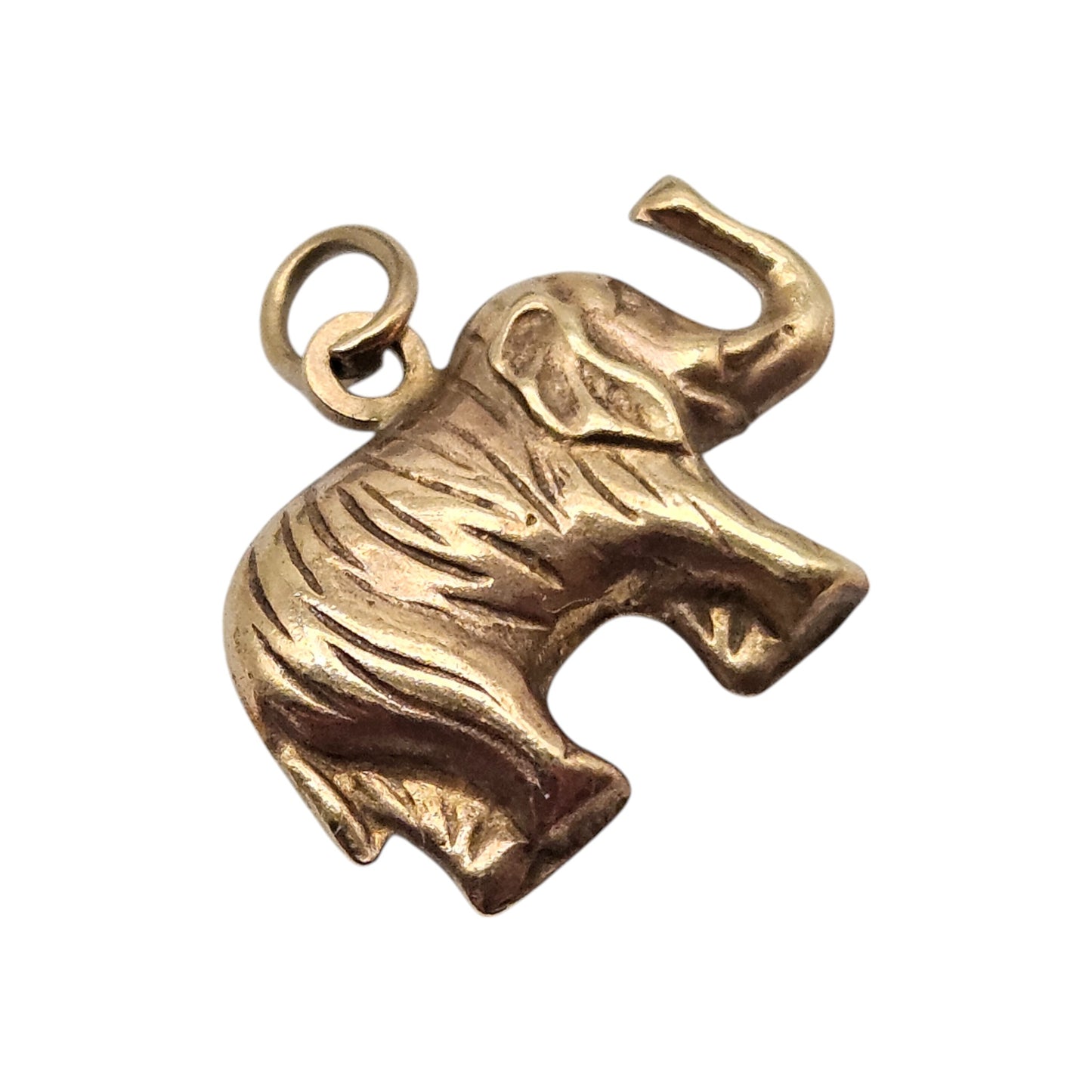 9ct Yellow Gold Elephant Charm c.1970's L 1.6 cm 0.9 g.