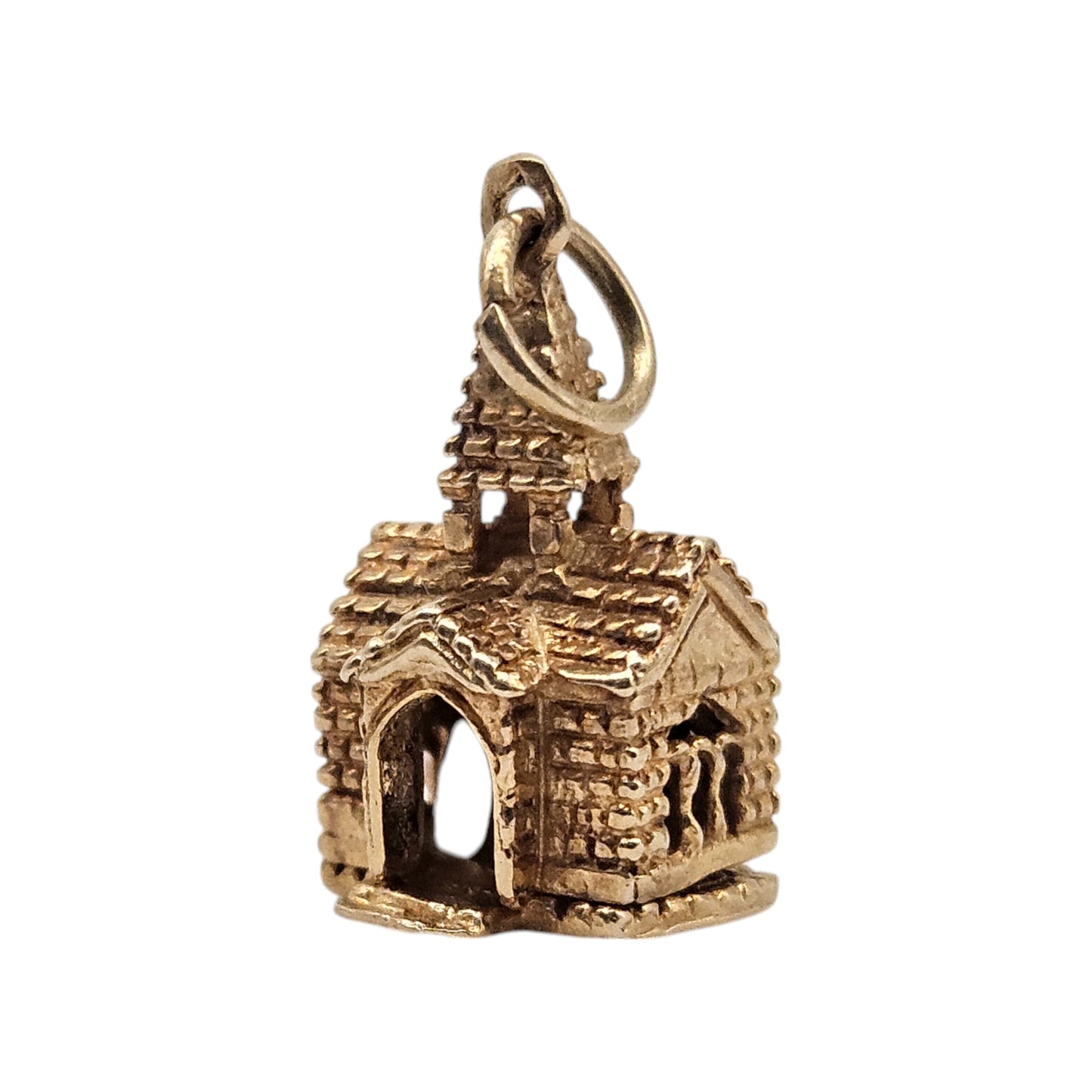9ct 375 Yellow Gold Wedding In Church Opening Charm 1973 L 1.4 cm 3.3 g.