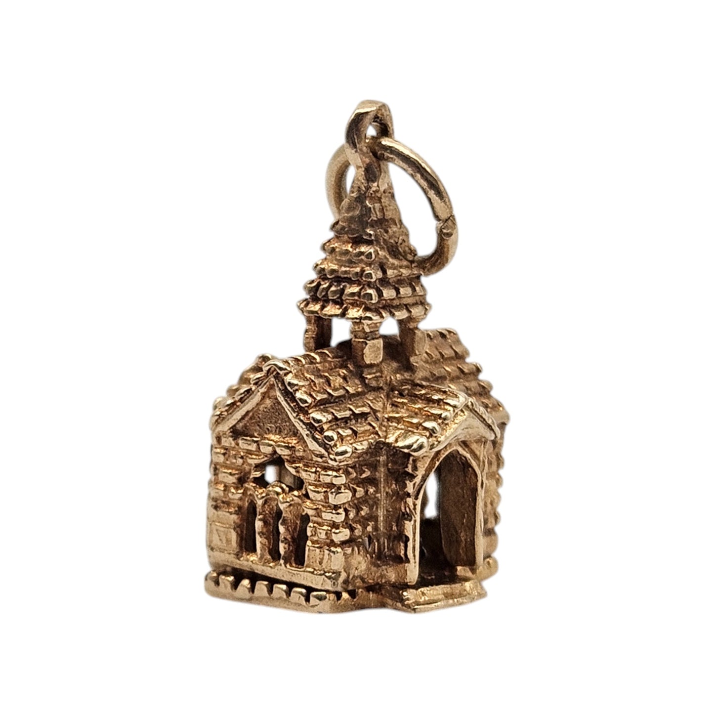 9ct 375 Yellow Gold Wedding In Church Opening Charm 1973 L 1.4 cm 3.3 g.