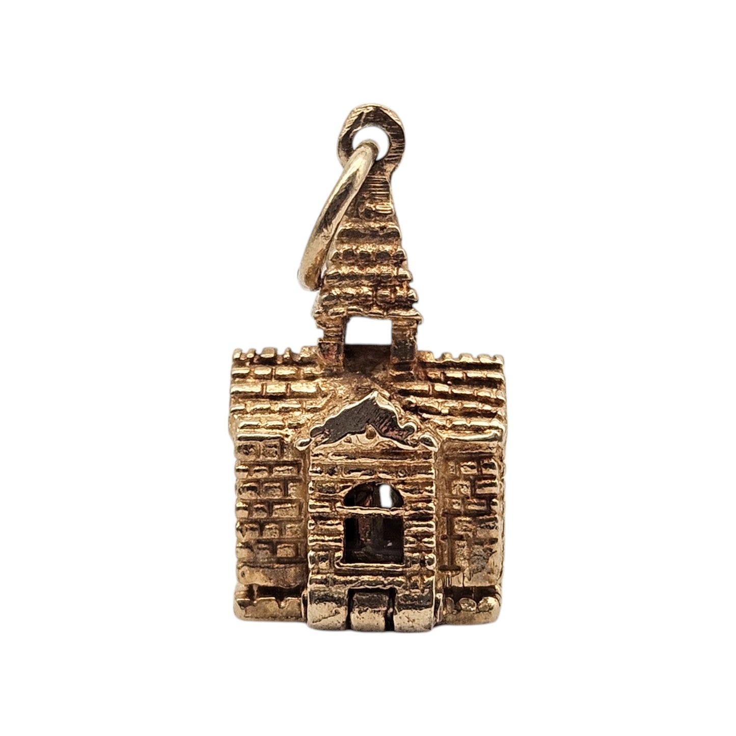 9ct 375 Yellow Gold Wedding In Church Opening Charm 1973 L 1.4 cm 3.3 g.