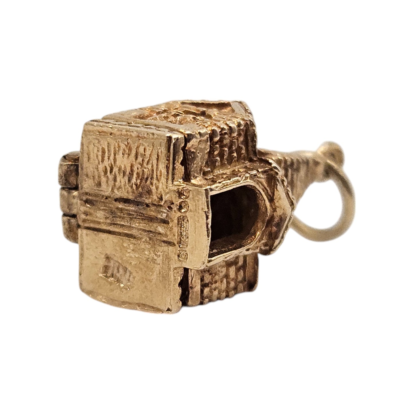 9ct 375 Yellow Gold Wedding In Church Opening Charm 1973 L 1.4 cm 3.3 g.