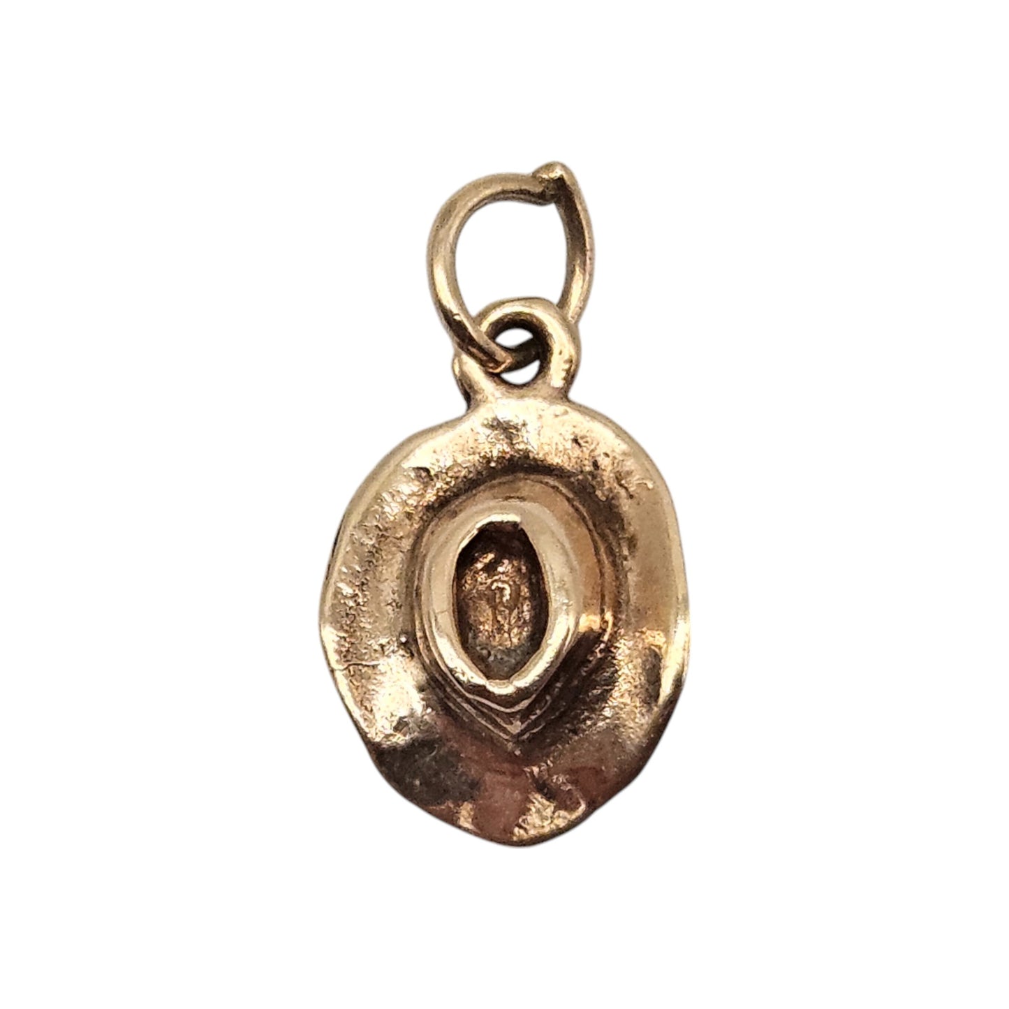 9ct 375 Yellow Gold Explorer Hat Charm 1979 L 1.0 cm 0.8 g.