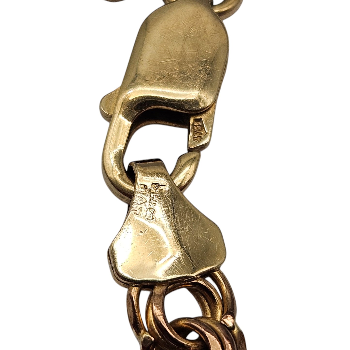 9ct 375 Rose & Yellow Gold Fancy Link Bracelet L 18.6 cm 10.4 g.