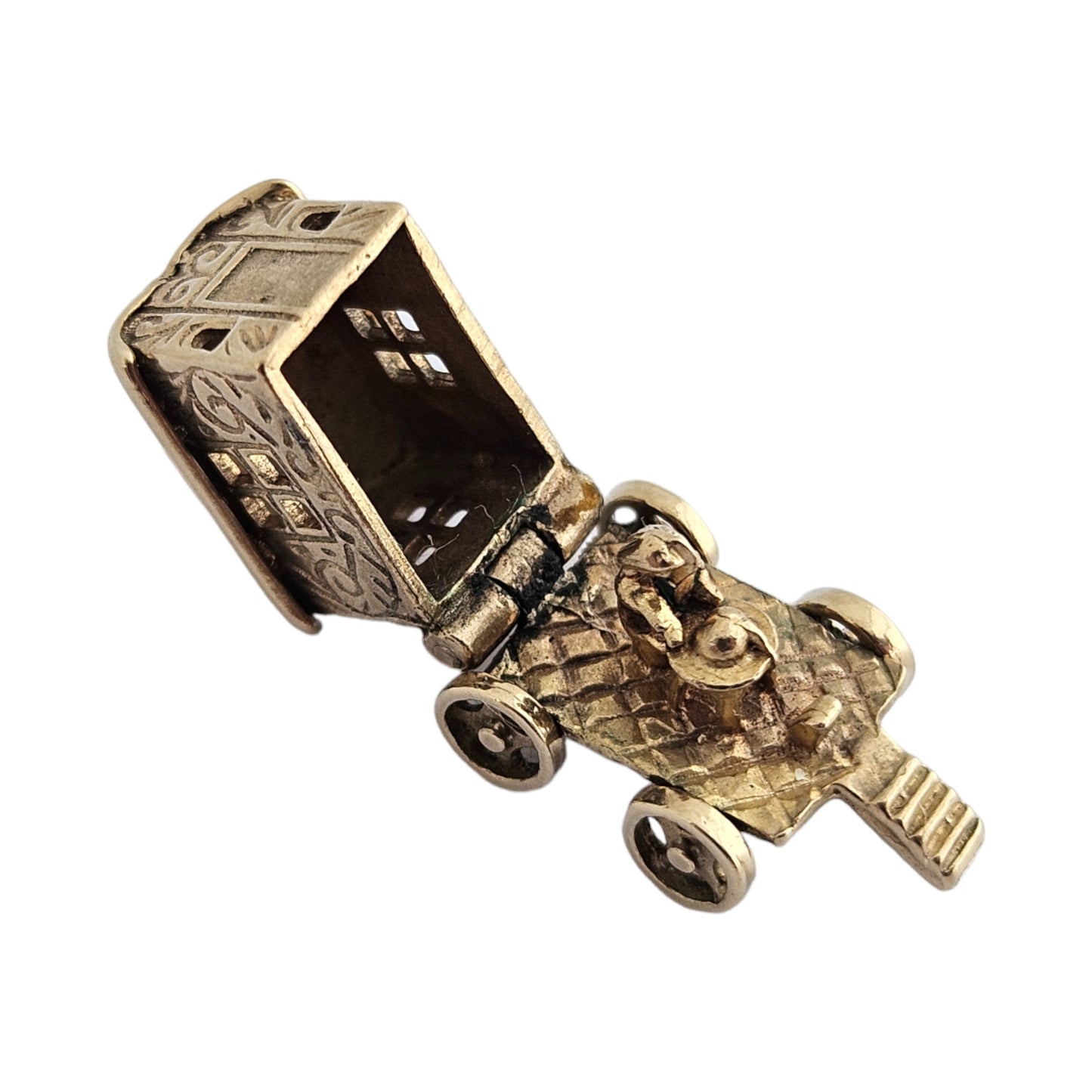 9ct 375 Yellow Gold Fortune Teller Opening Charm 1960 L 1.5 cm 3.3 g