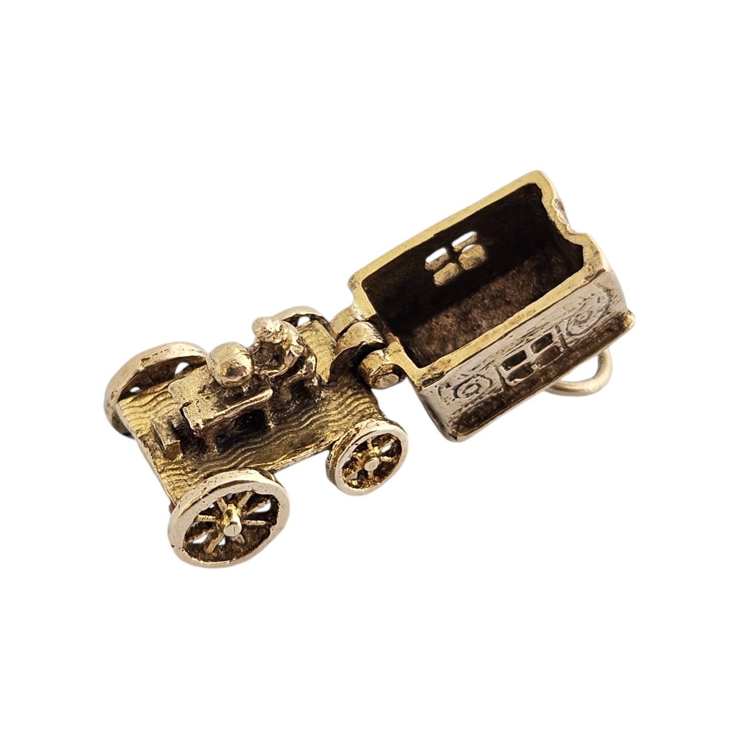 9ct 375 Yellow Gold Fortune Teller Opening Charm c.1956 L 1.1 cm 3.3 g