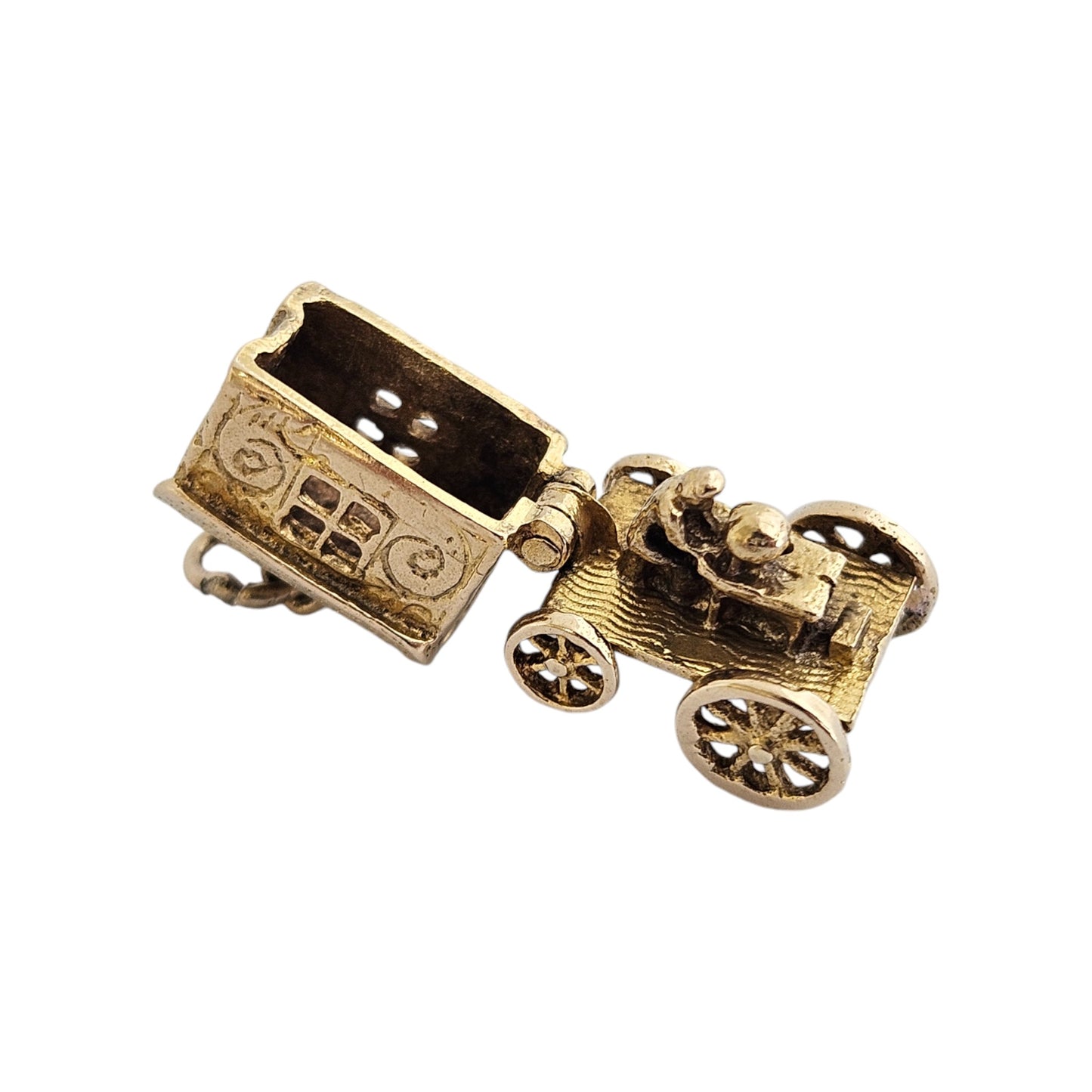 9ct 375 Yellow Gold Fortune Teller Opening Charm c.1956 L 1.1 cm 3.3 g