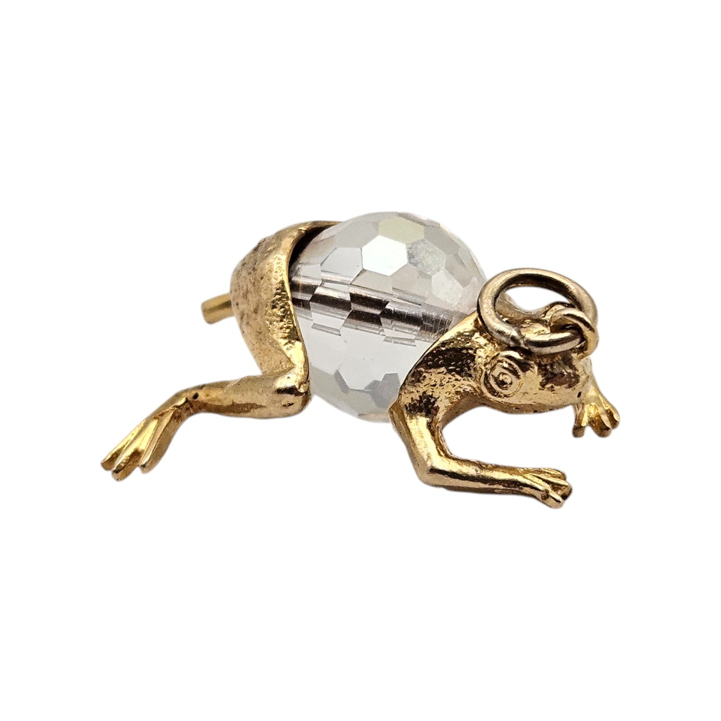 9ct 375 Yellow Gold Frog Charm 1972 L 2.3 cm 5.0 g.