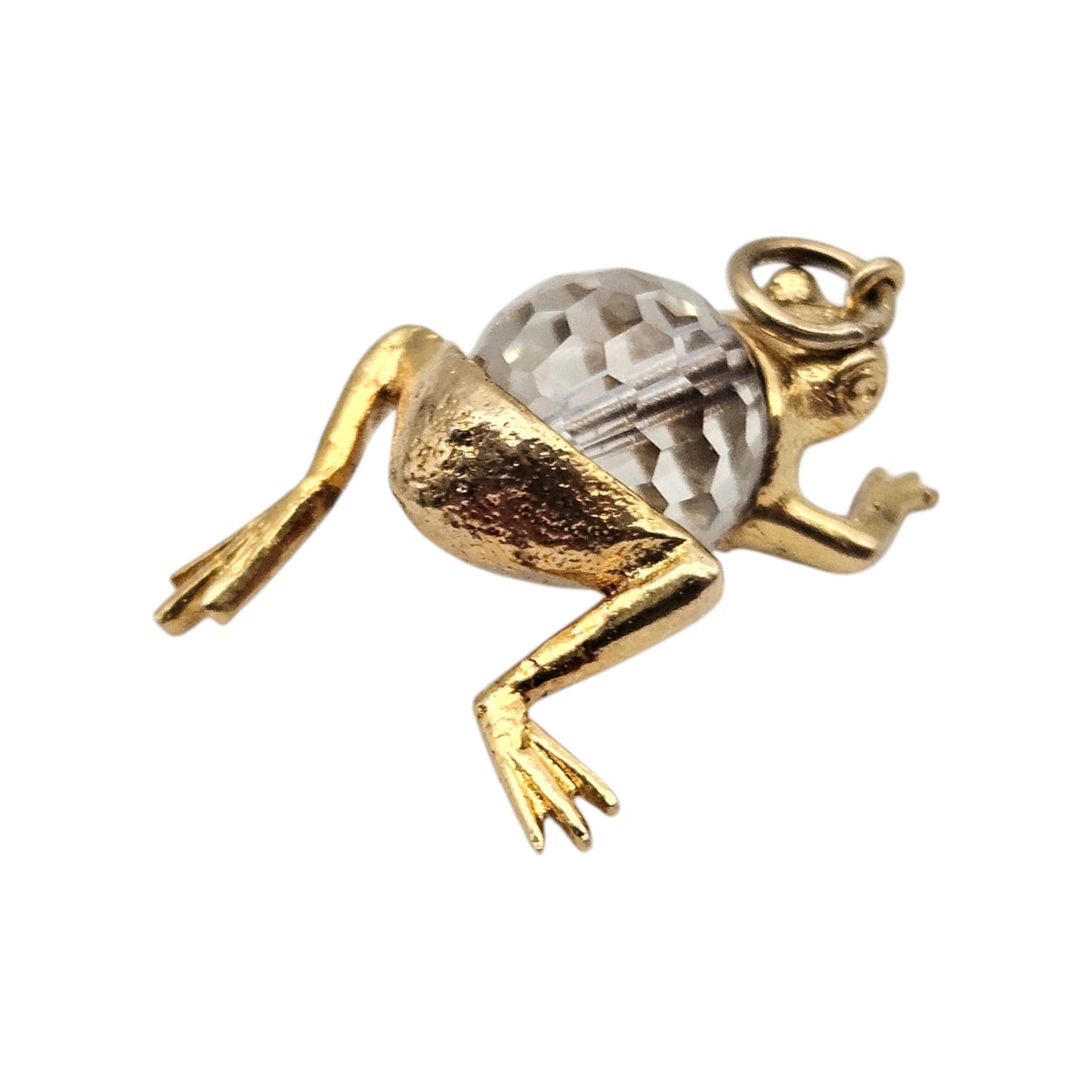 9ct 375 Yellow Gold Frog Charm 1972 L 2.3 cm 5.0 g.