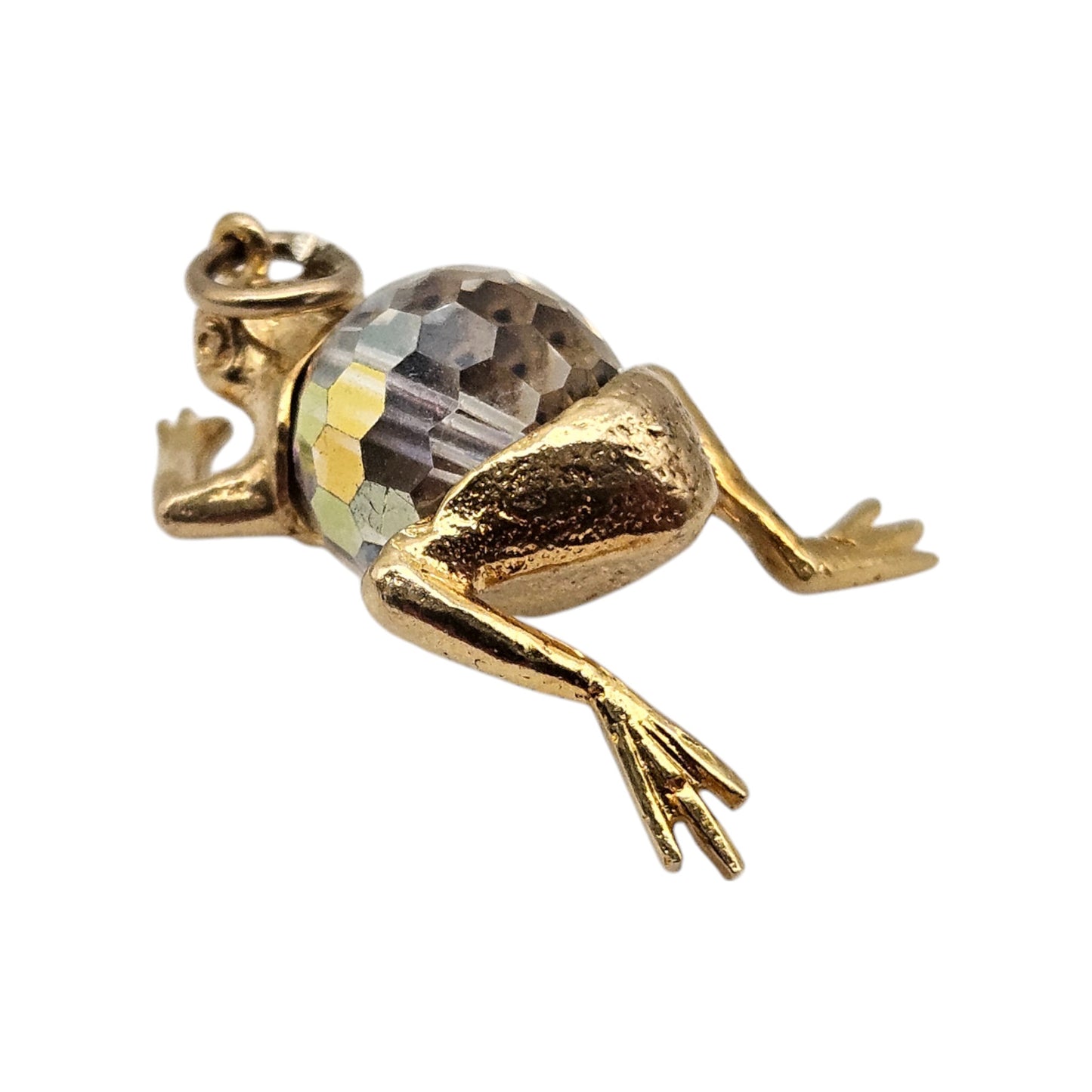 9ct 375 Yellow Gold Frog Charm 1972 L 2.3 cm 5.0 g.