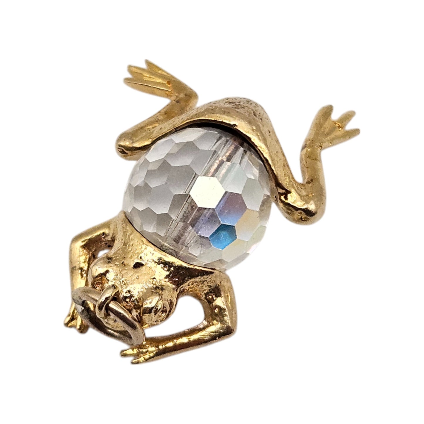 9ct 375 Yellow Gold Frog Charm 1972 L 2.3 cm 5.0 g.